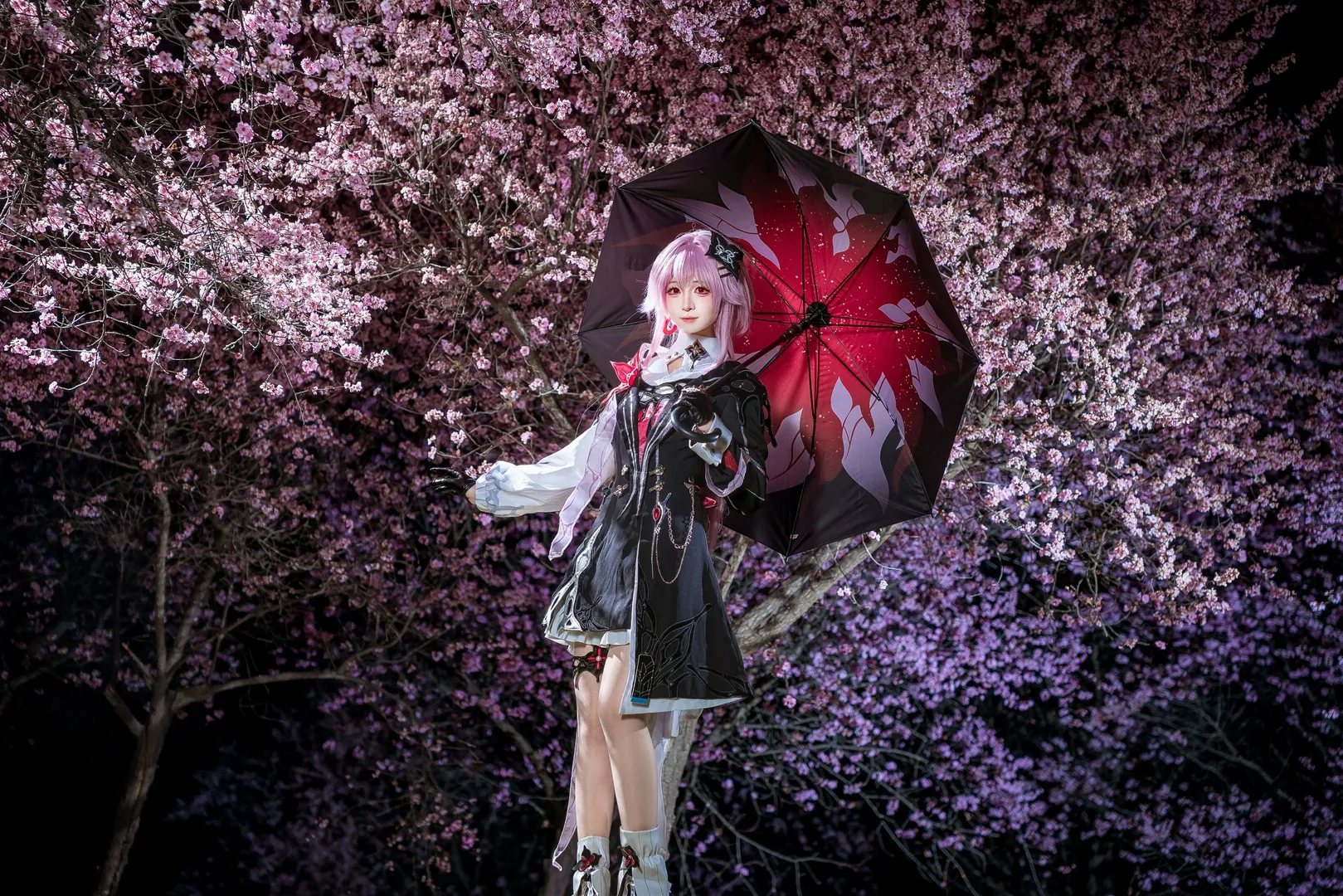 崩坏星穹铁道, 二次元cosplay, 长夜月cos, 夜景人像, 夜樱摄影 - 第2张