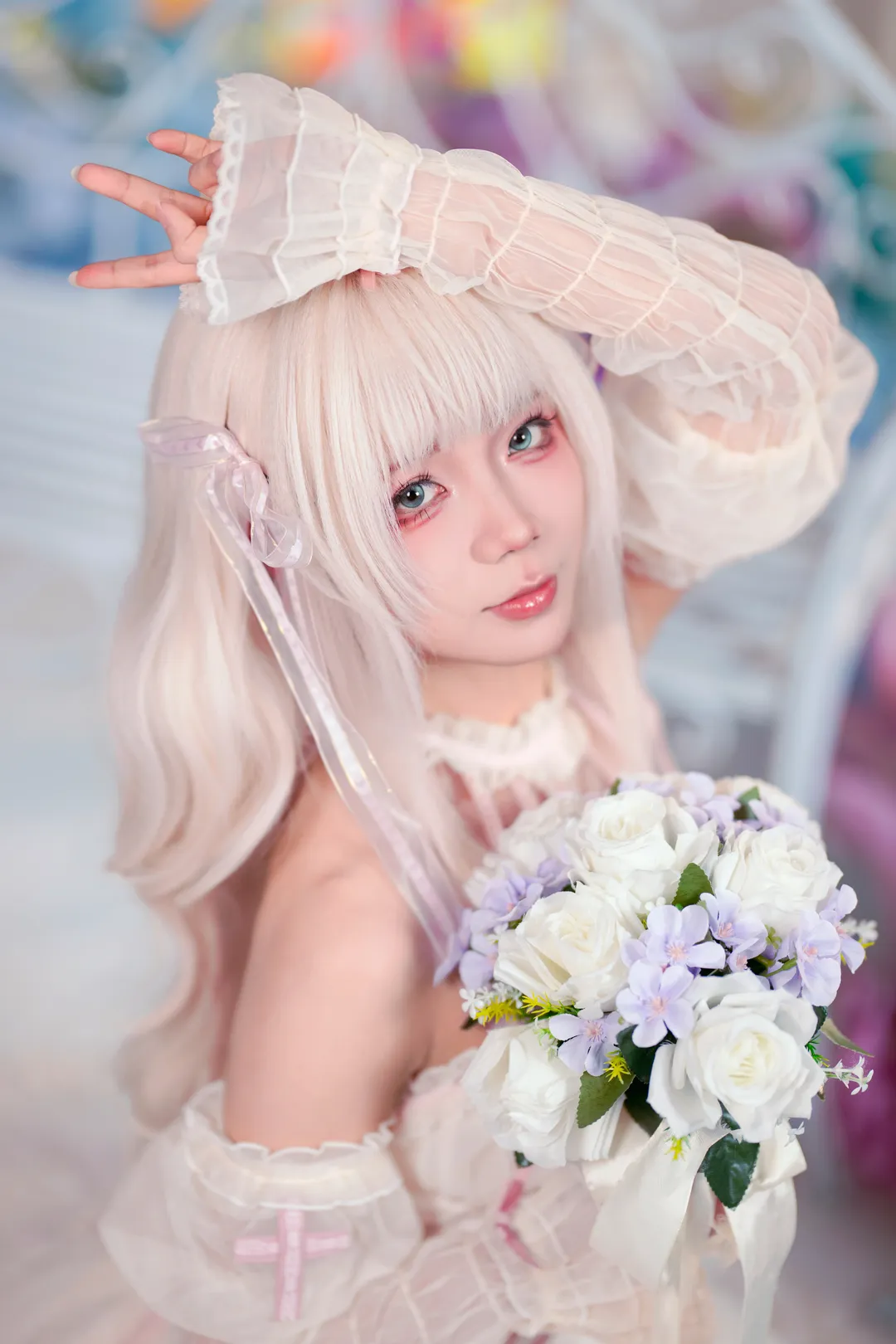 二次元, 洛丽塔, 花嫁风, 白金色假发, Lolita穿搭 - 第1张