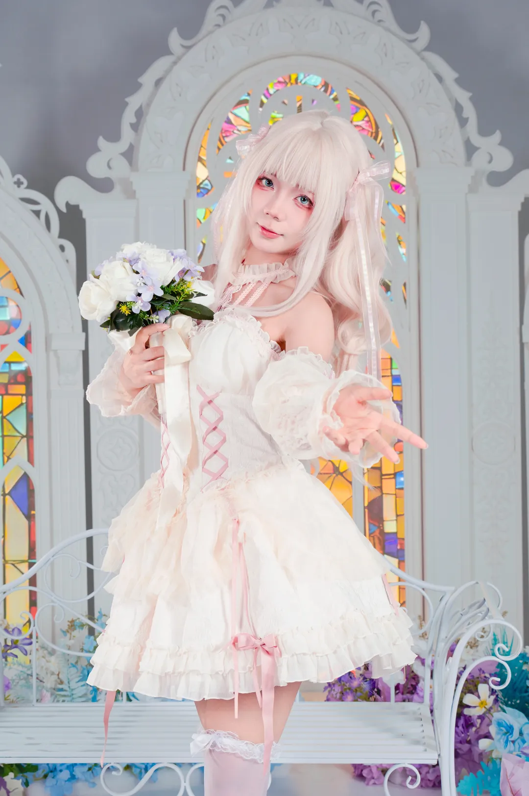 二次元, 洛丽塔, 花嫁风, 白金色假发, Lolita穿搭 - 第2张