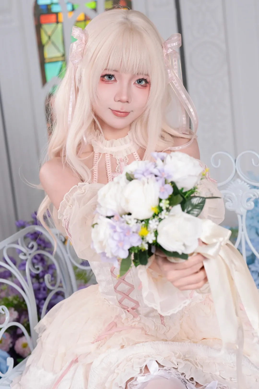 二次元, 洛丽塔, 花嫁风, 白金色假发, Lolita穿搭 - 第3张
