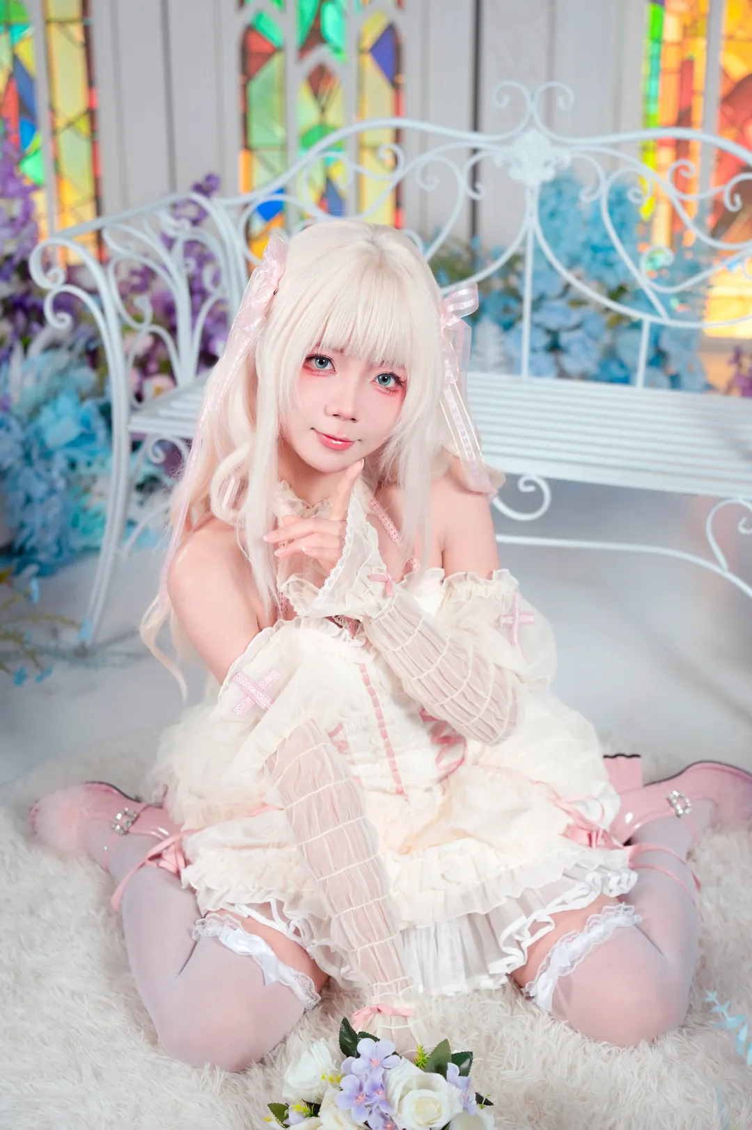 二次元, 洛丽塔, 花嫁风, 白金色假发, Lolita穿搭
