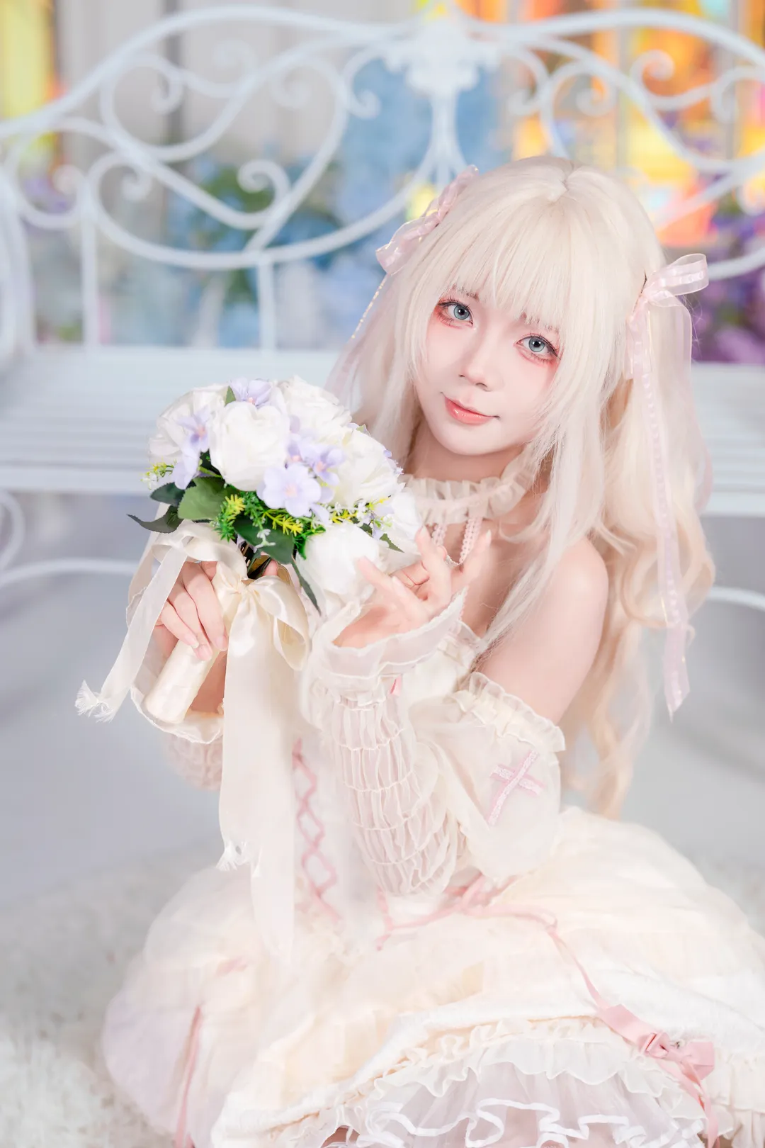 二次元, 洛丽塔, 花嫁风, 白金色假发, Lolita穿搭 - 第7张