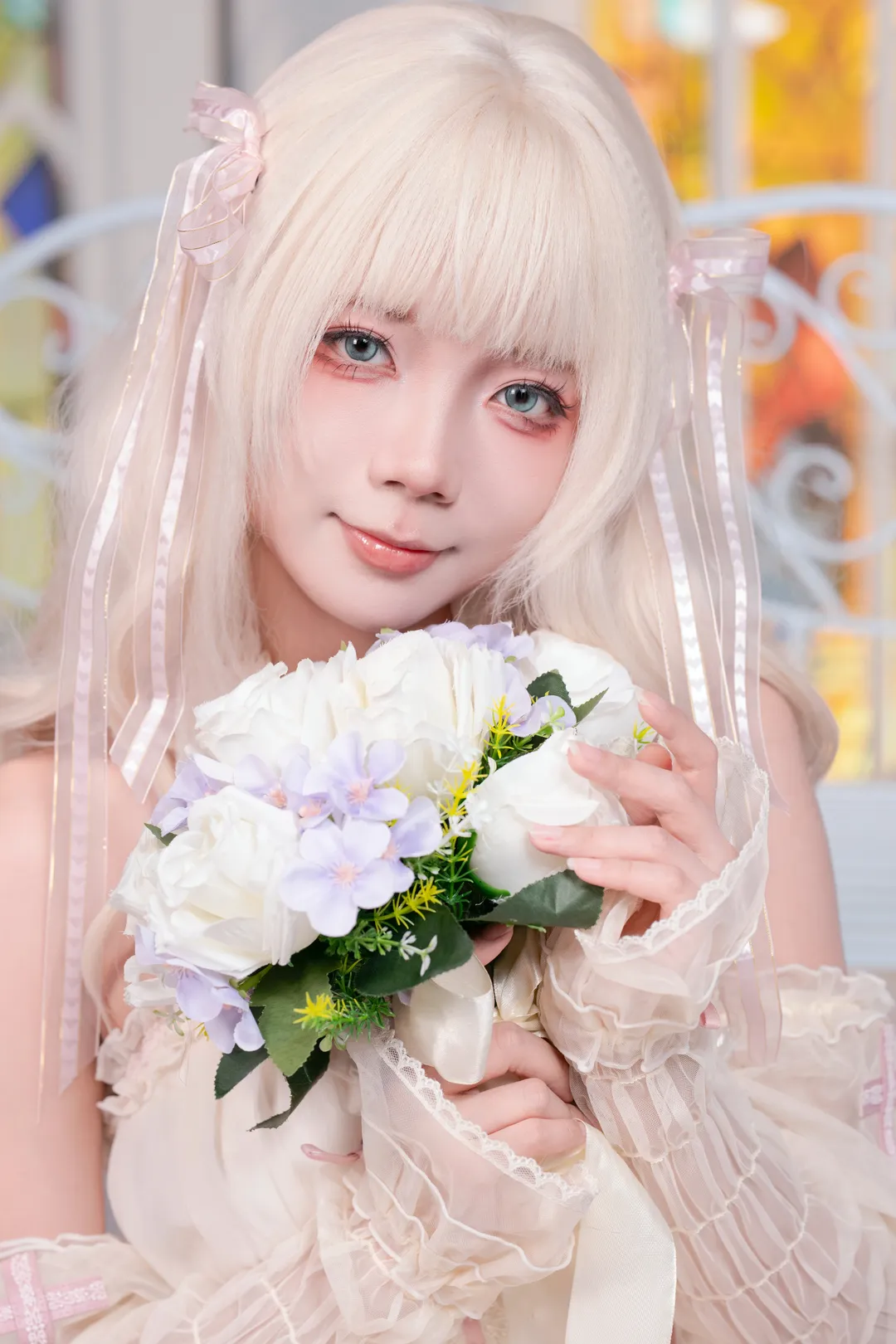 二次元, 洛丽塔, 花嫁风, 白金色假发, Lolita穿搭 - 第8张