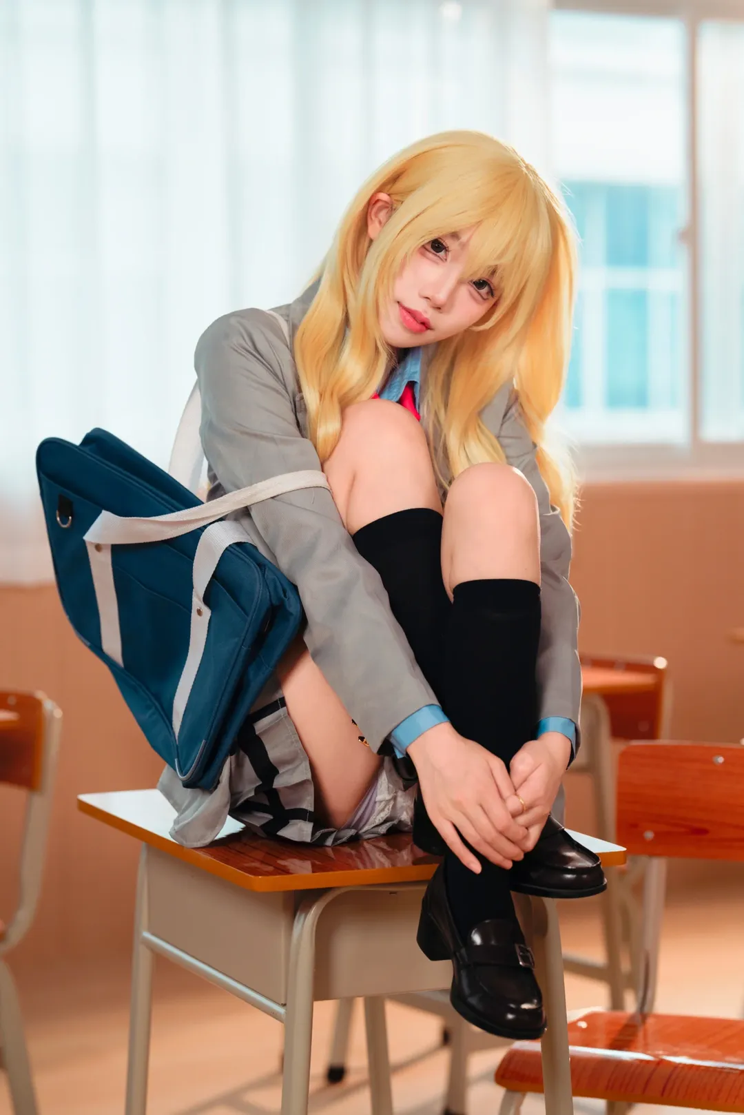 jk制服, cosplay攝影, 宮園薰cos, 四月是你的謊言, 小提琴 - 第1張