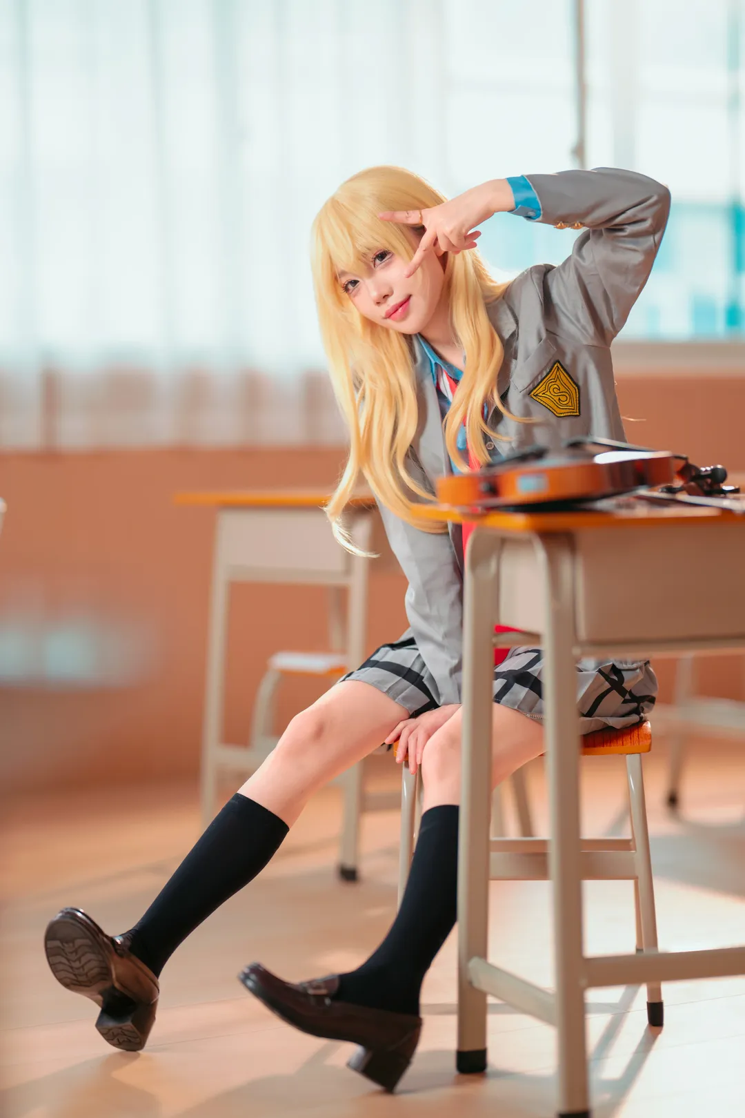 jk制服, cosplay攝影, 宮園薰cos, 四月是你的謊言, 小提琴 - 第4張