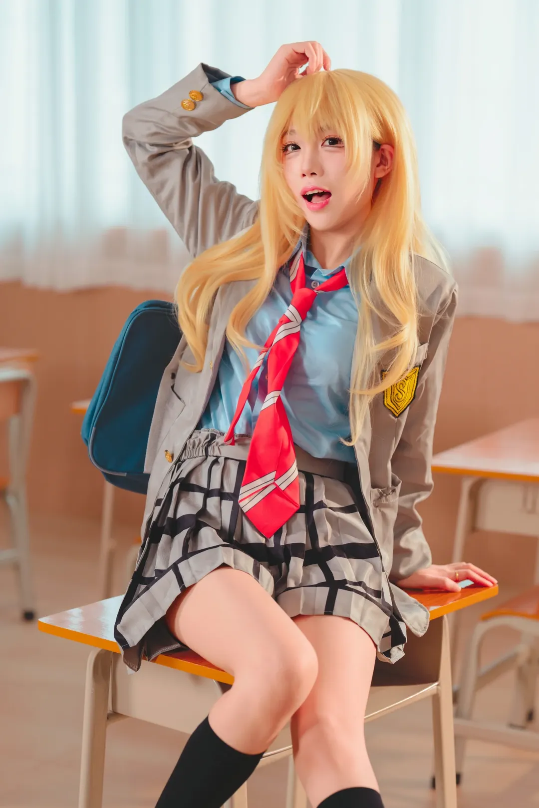 jk制服, cosplay攝影, 宮園薰cos, 四月是你的謊言, 小提琴 - 第5張