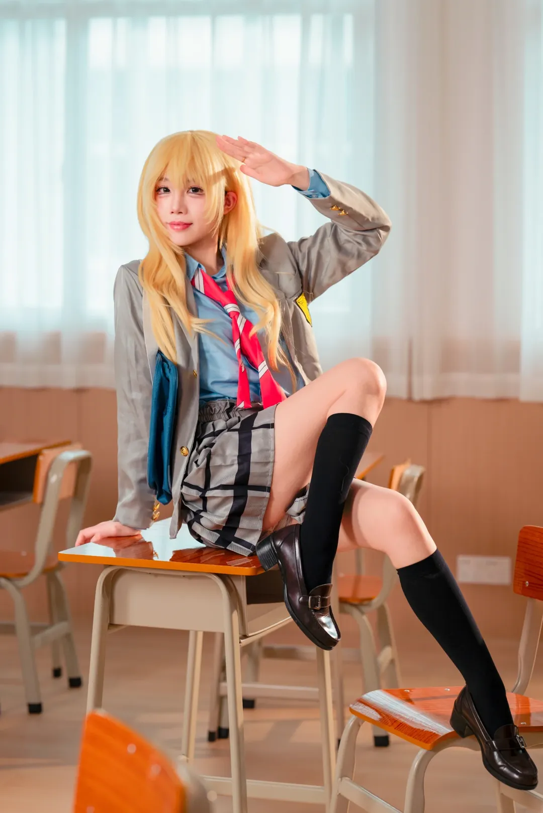jk制服, cosplay攝影, 宮園薰cos, 四月是你的謊言, 小提琴 - 第9張