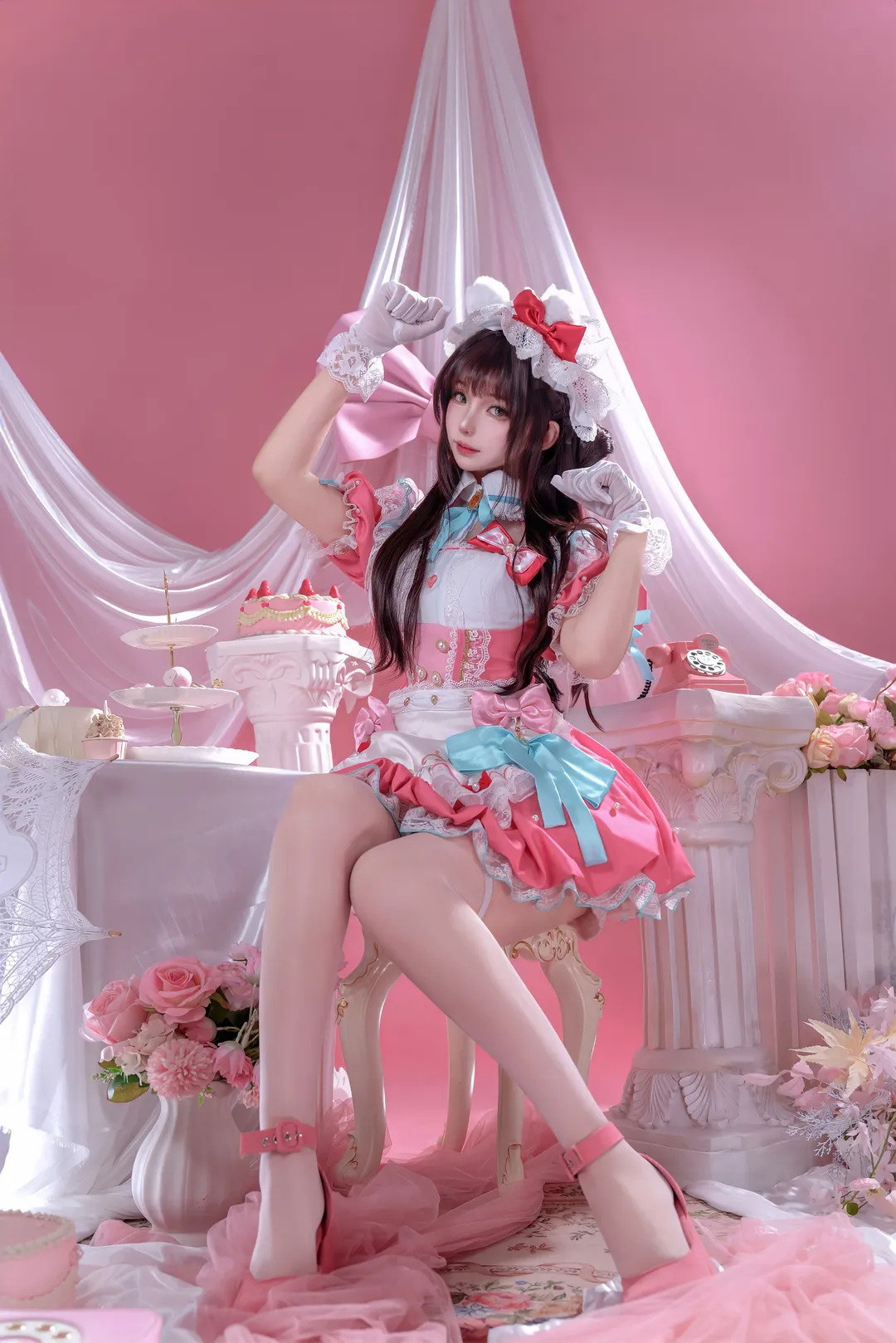 永劫无间, cosplay摄影, 洛丽塔洋装, 胡桃cos, 粉色系穿搭