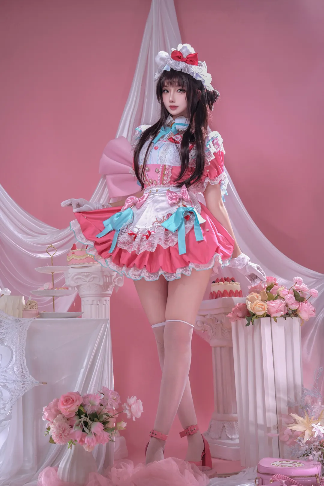 永劫无间, cosplay摄影, 胡桃cos, 猫咪造型, 粉色系穿搭