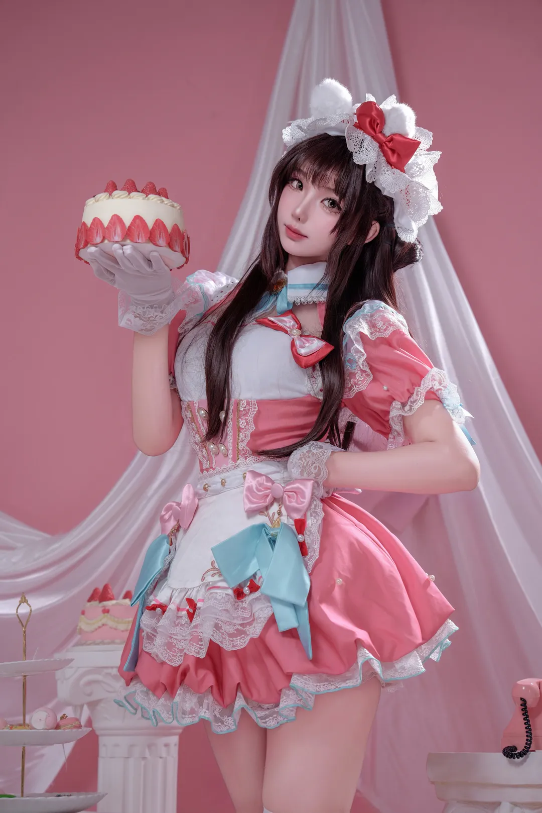 永劫无间, cosplay摄影, 胡桃cos, 猫咪造型, 粉色系穿搭 - 第2张