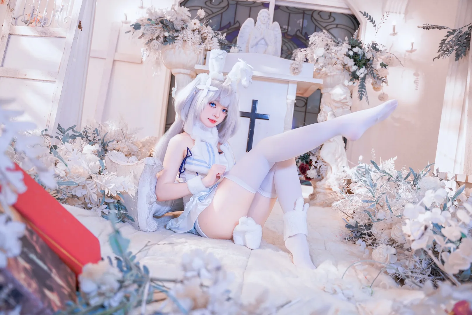 碧蓝航线, 海风cos, 白色系cos, 毛绒穿搭, 高调人像 - 第2张