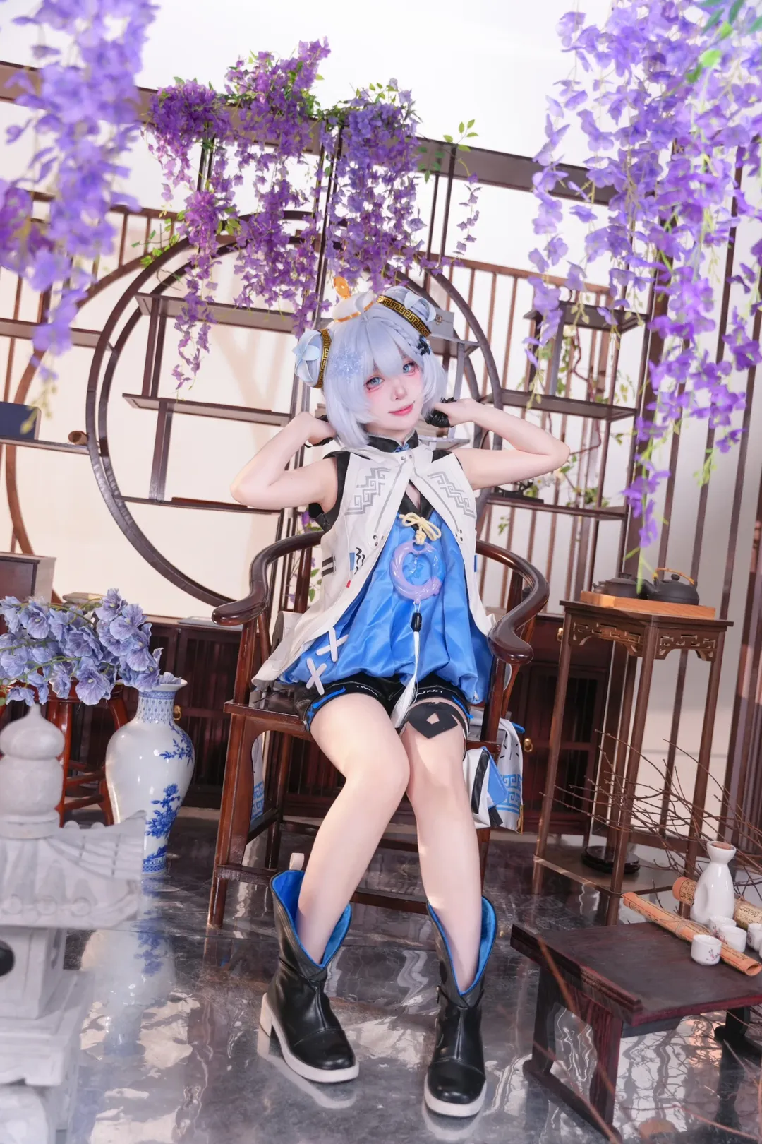 鸣潮, cosplay摄影, 二次元还原, 釉瑚cos, 新中式造型 - 第3张