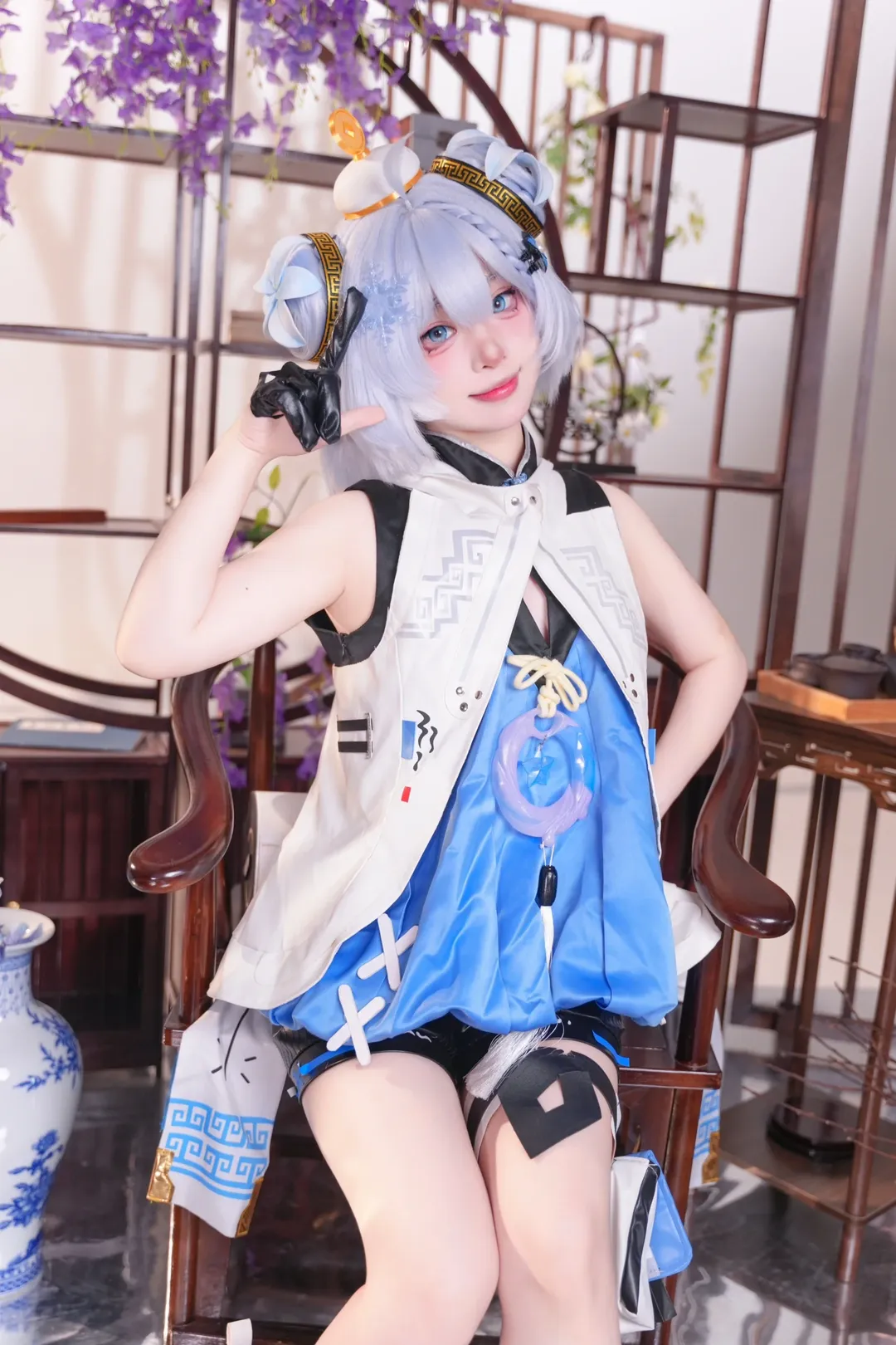 鸣潮, cosplay摄影, 二次元还原, 釉瑚cos, 新中式造型