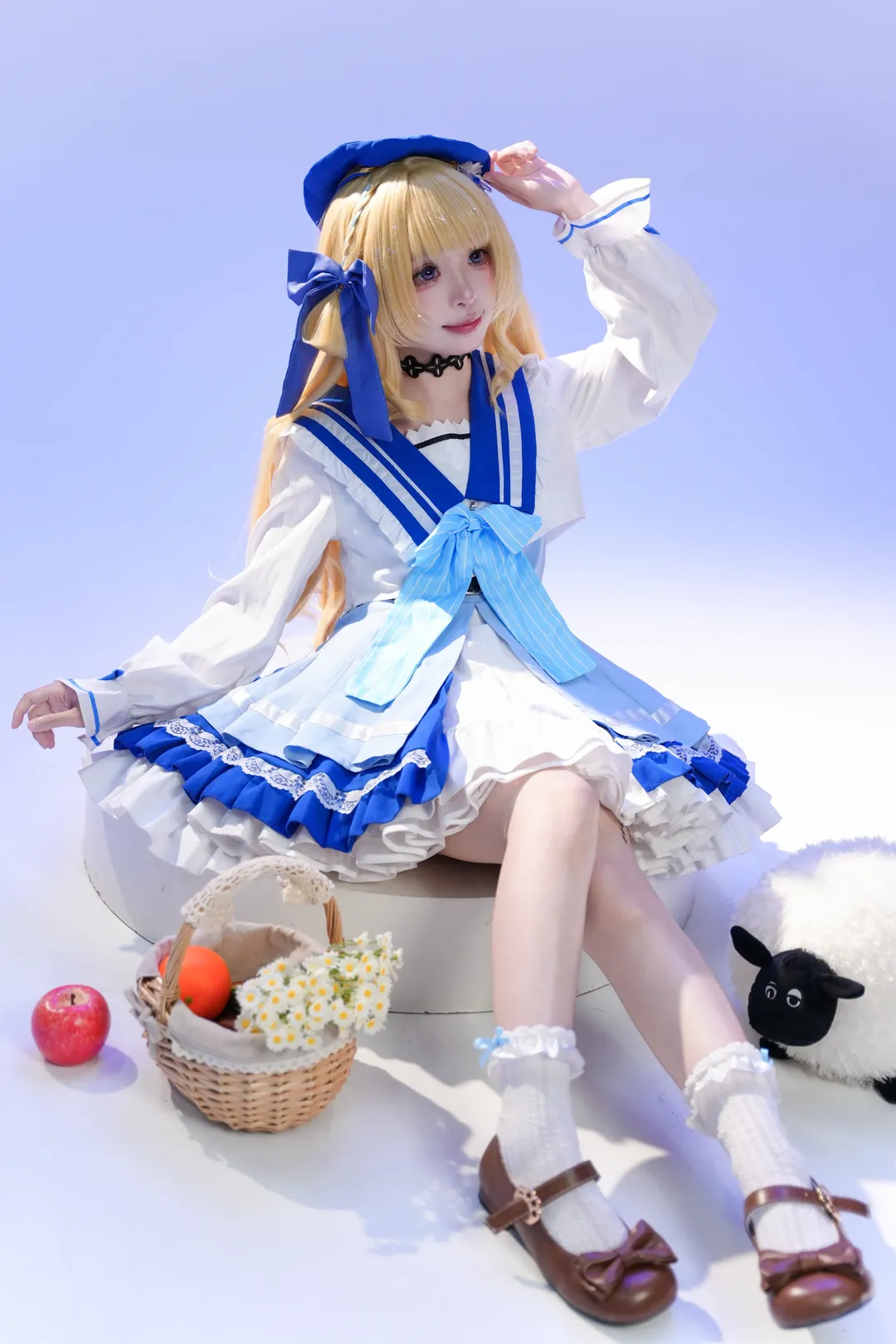 二次元, cosplay, 梦幻风格, 蓝白配色, 棚拍光影 - 第3张