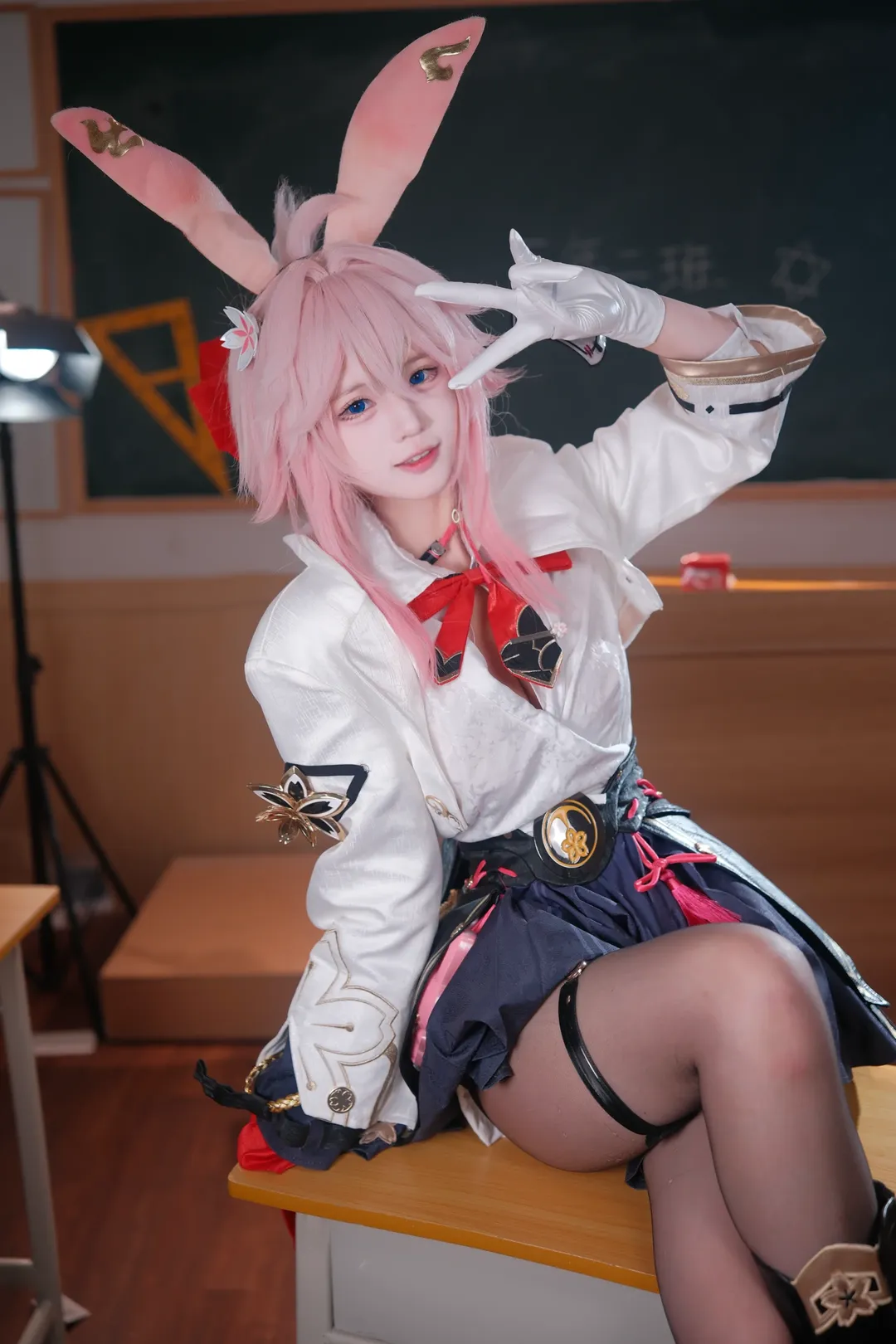 Anime-style photography, Honkai: Star Rail, Evanescia cosplay, Casual cosplay, School style cosplay
