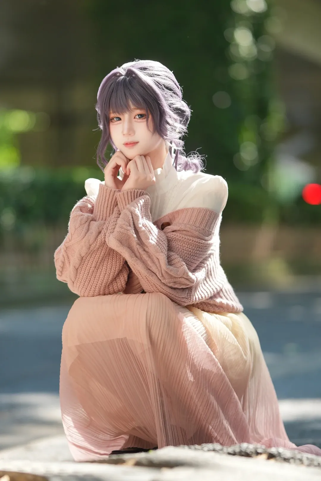 コスプレ, ロケーション撮影, 紫のウィッグ, 和栗薫子 コスプレ, 日常コーデ
