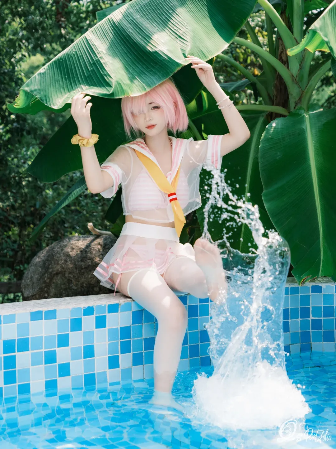 二次元摄影, 从零开始的异世界生活, 泳池写真, 夏日氛围感, 拉姆cos - 第2张