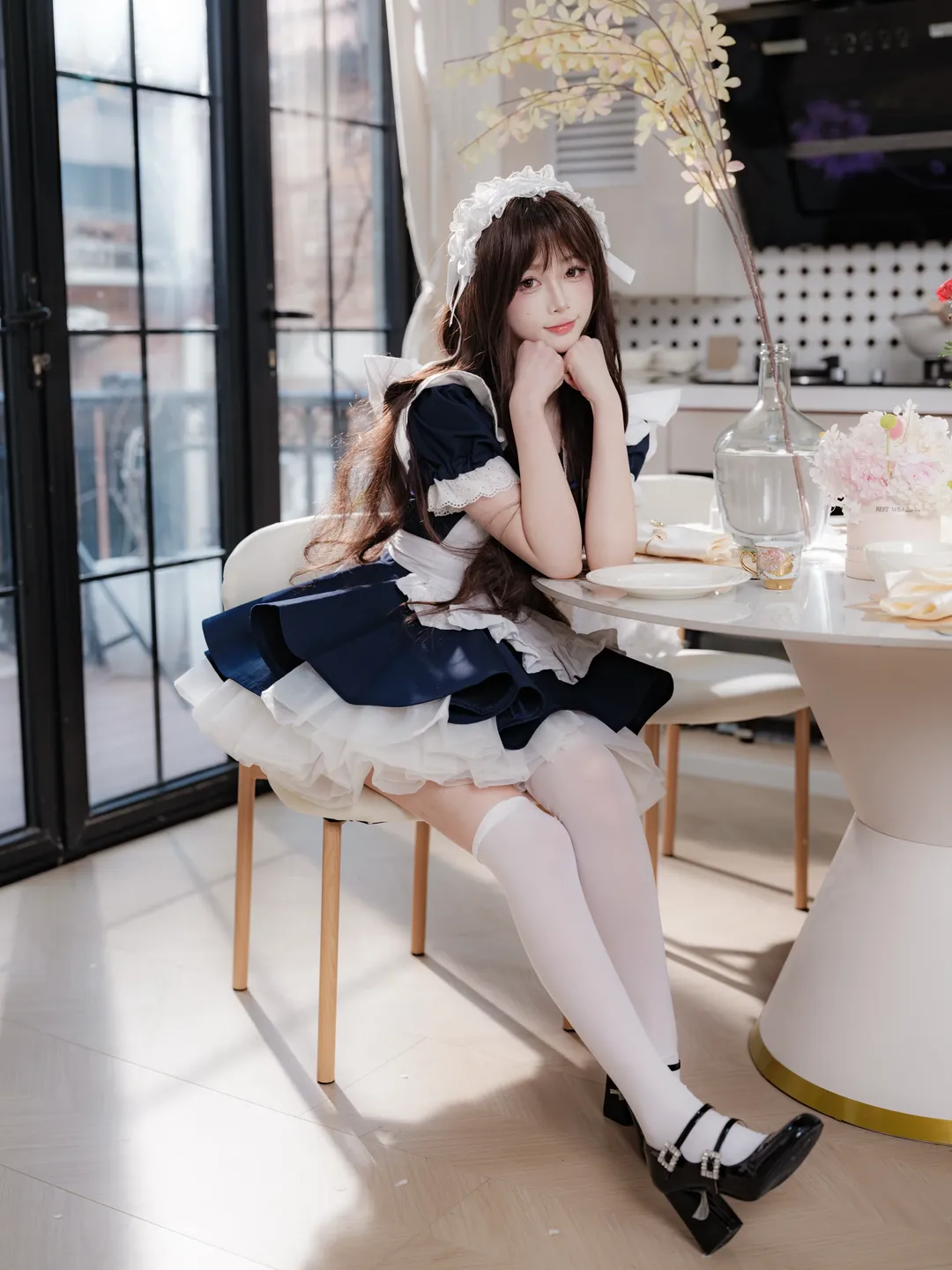 雰囲気のある写真, 少女写真, 二次元ファッション, メイド服コスプレ, おうちフォト - 1枚目