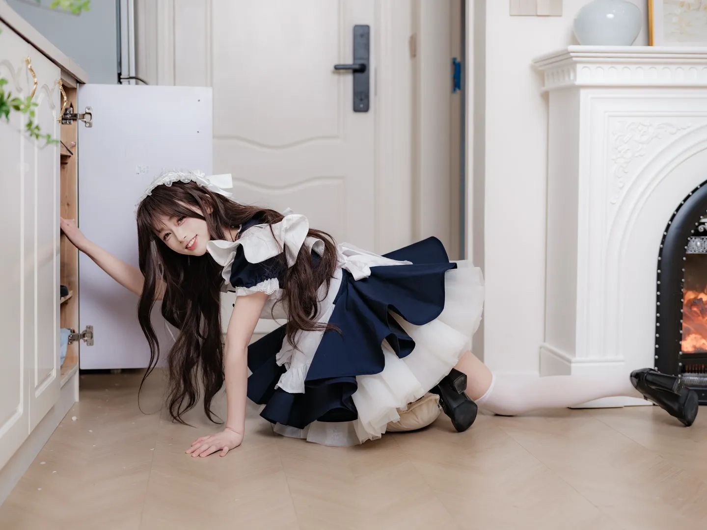 雰囲気のある写真, 少女写真, 二次元ファッション, メイド服コスプレ, おうちフォト - 6枚目