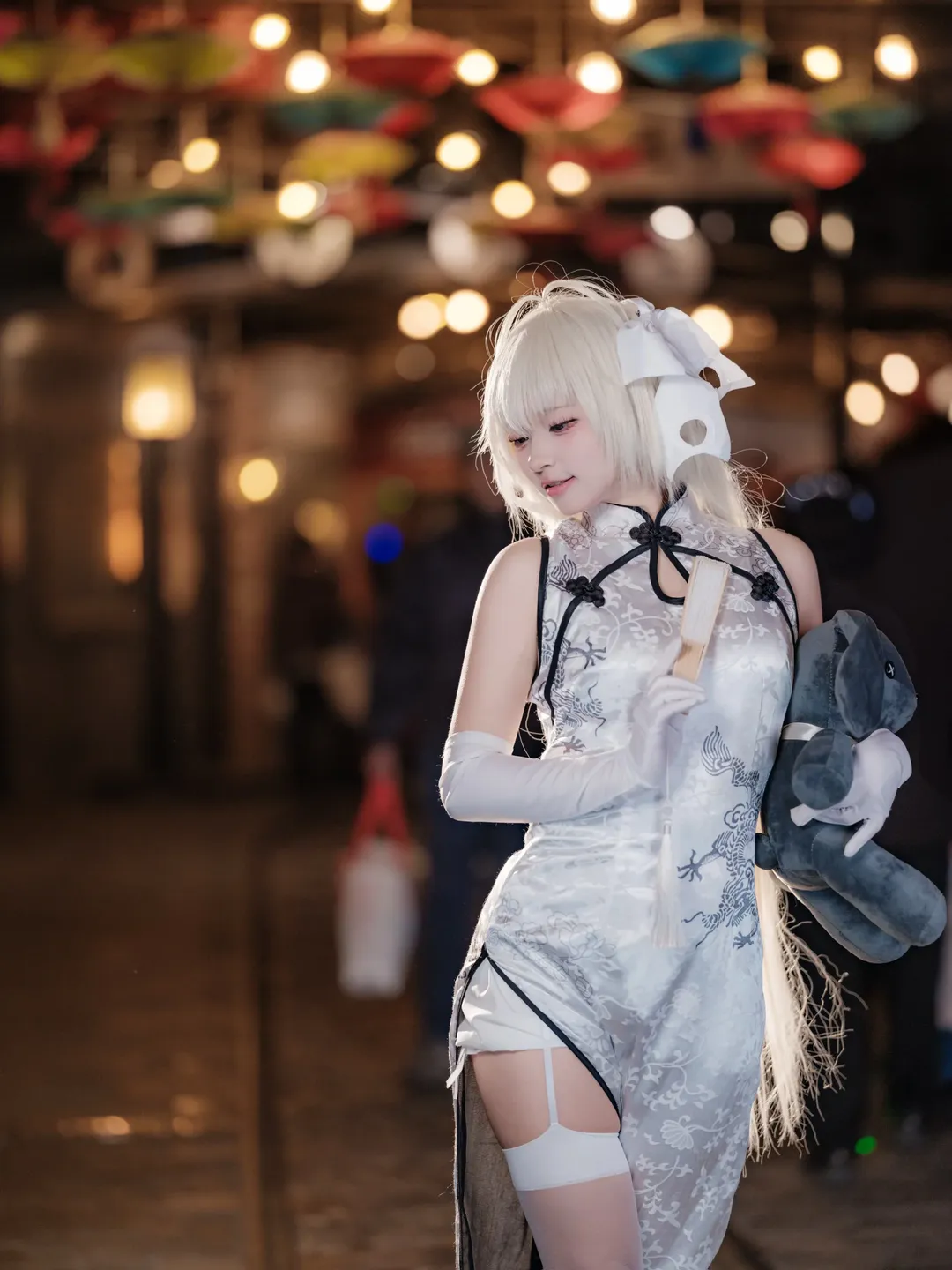 二次元摄影, 穹妹cos, 缘之空, 旗袍cosplay, 纯白穿搭