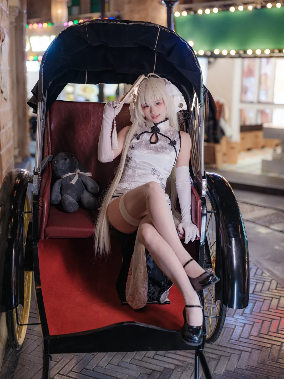 二次元摄影, 穹妹cos, 缘之空, 旗袍cosplay, 纯白穿搭 - 第2张