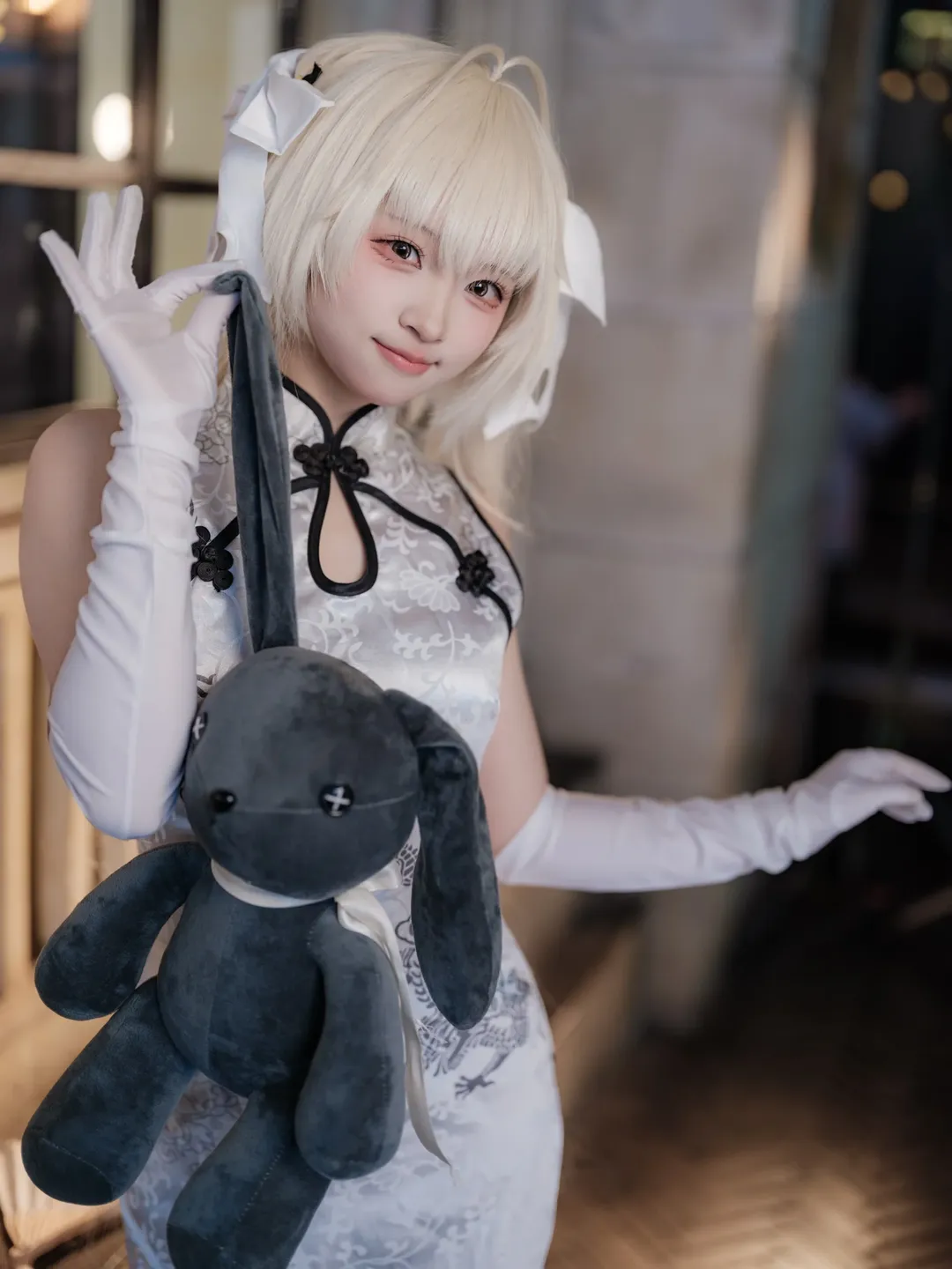 二次元摄影, 穹妹cos, 缘之空, 旗袍cosplay, 纯白穿搭 - 第5张