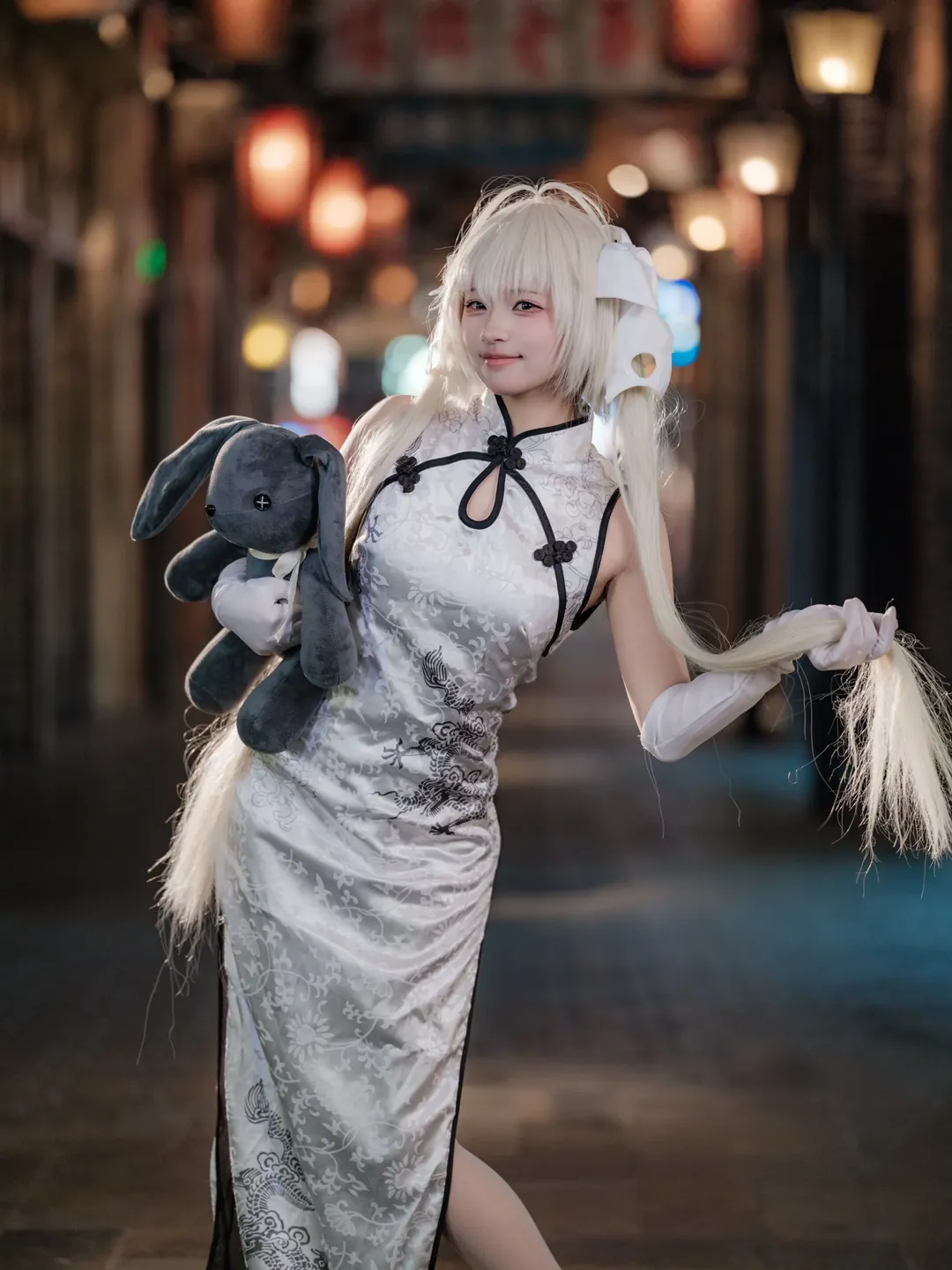 二次元摄影, 穹妹cos, 缘之空, 旗袍cosplay, 纯白穿搭 - 第7张