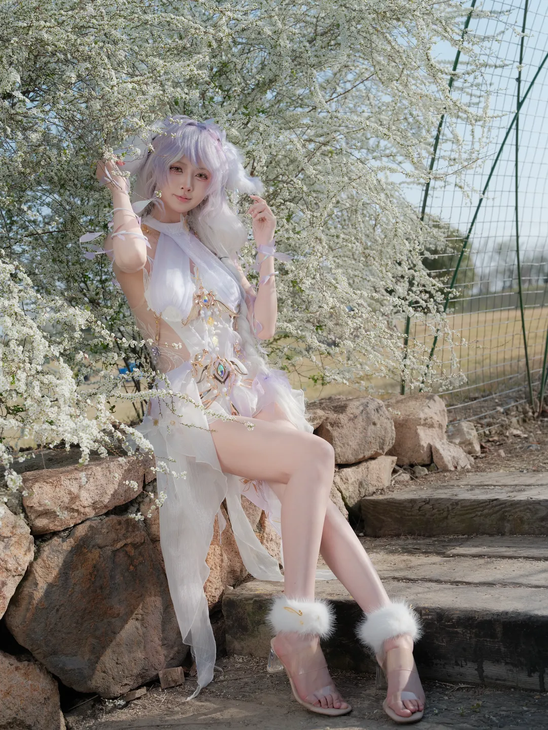 玉玲珑cos, 永劫无间, Cosplay摄影, 雪柳外景, 仙气穿搭 - 第6张