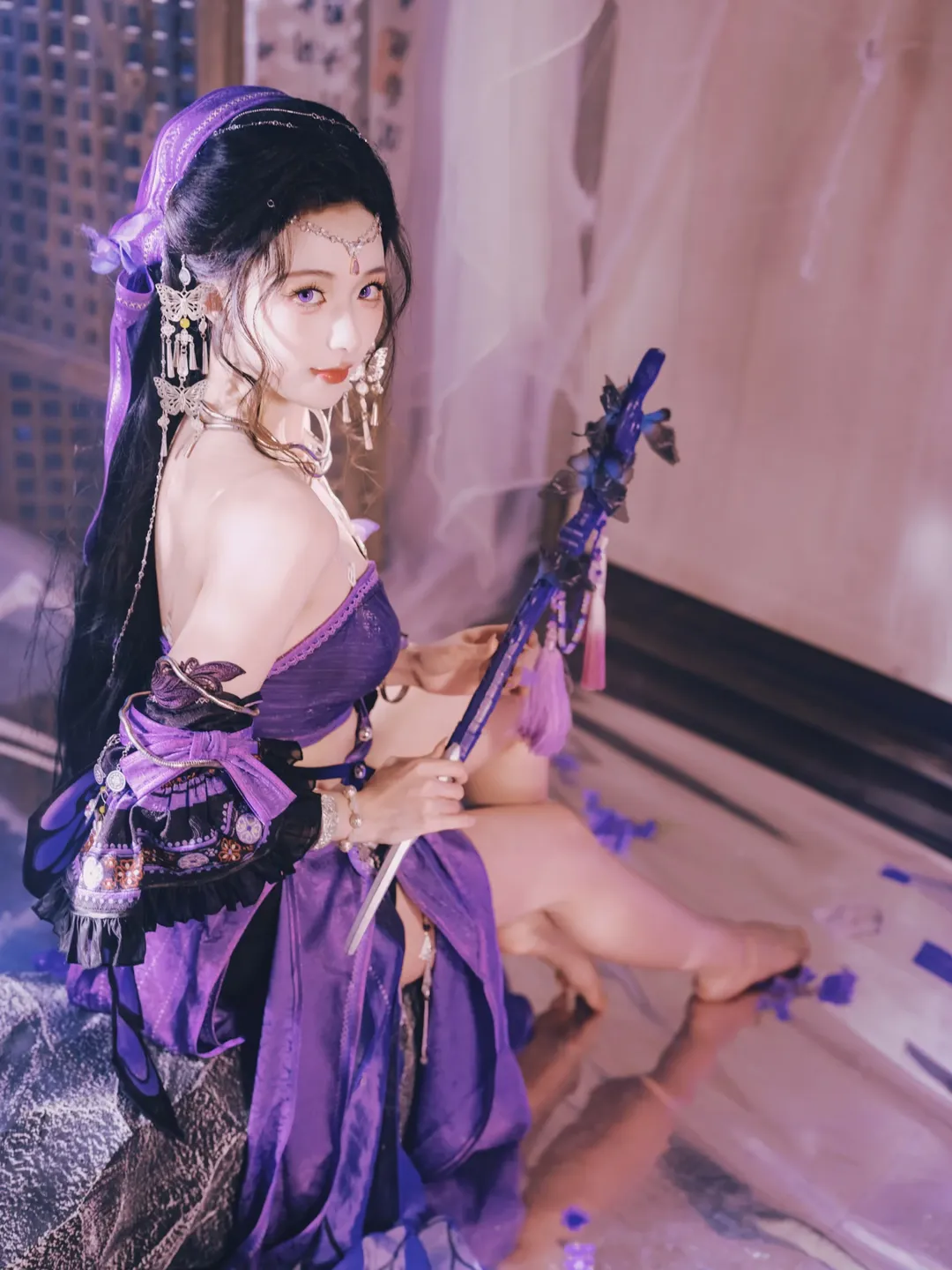 古風撮影, 中華風コスプレ, 五毒コスプレ, 剣網3, 紫系コーデ - 3枚目