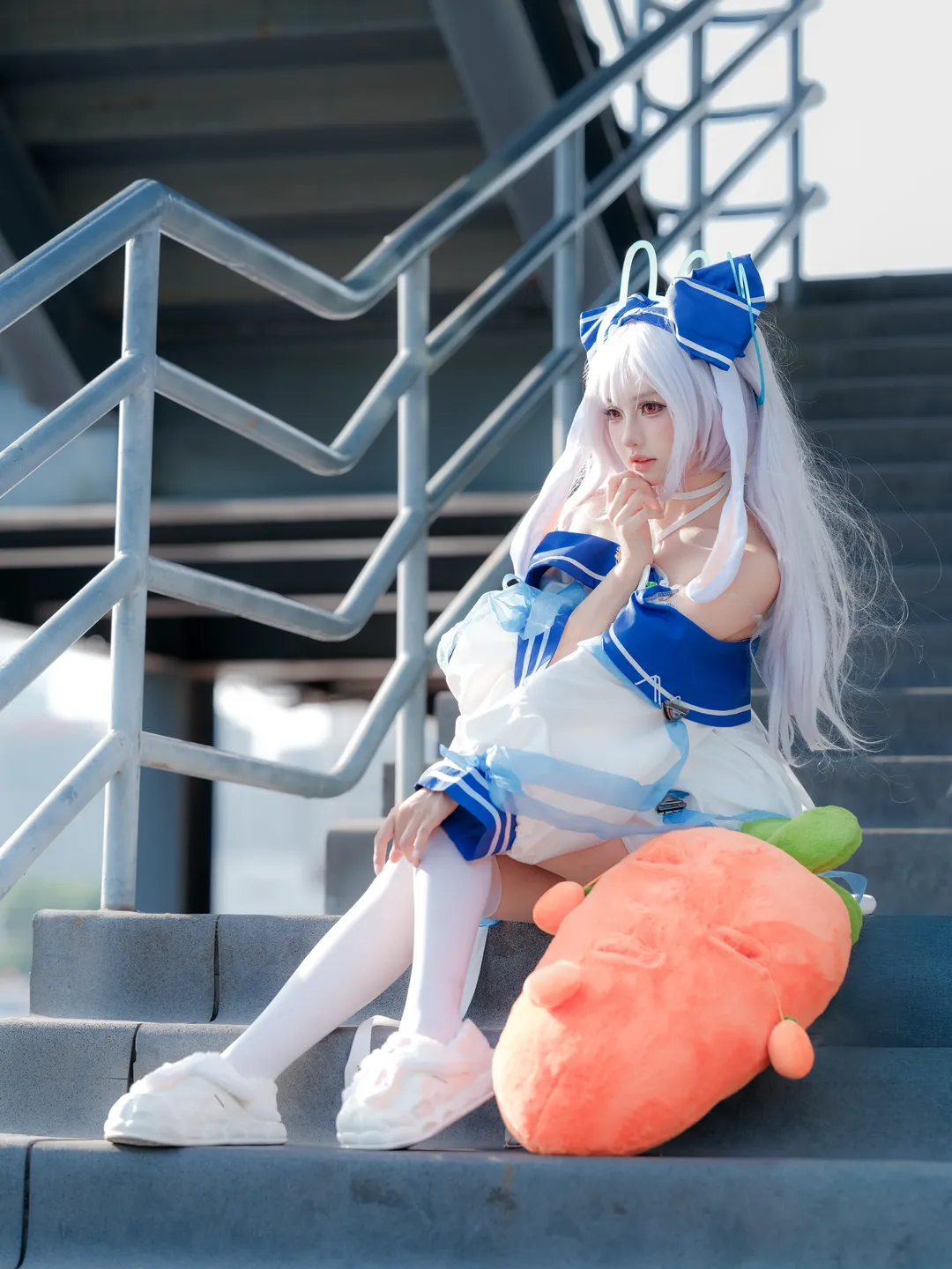 二次元少女, 碧蓝航线, 户外摄影, 拉菲cos, 白毛cosplay