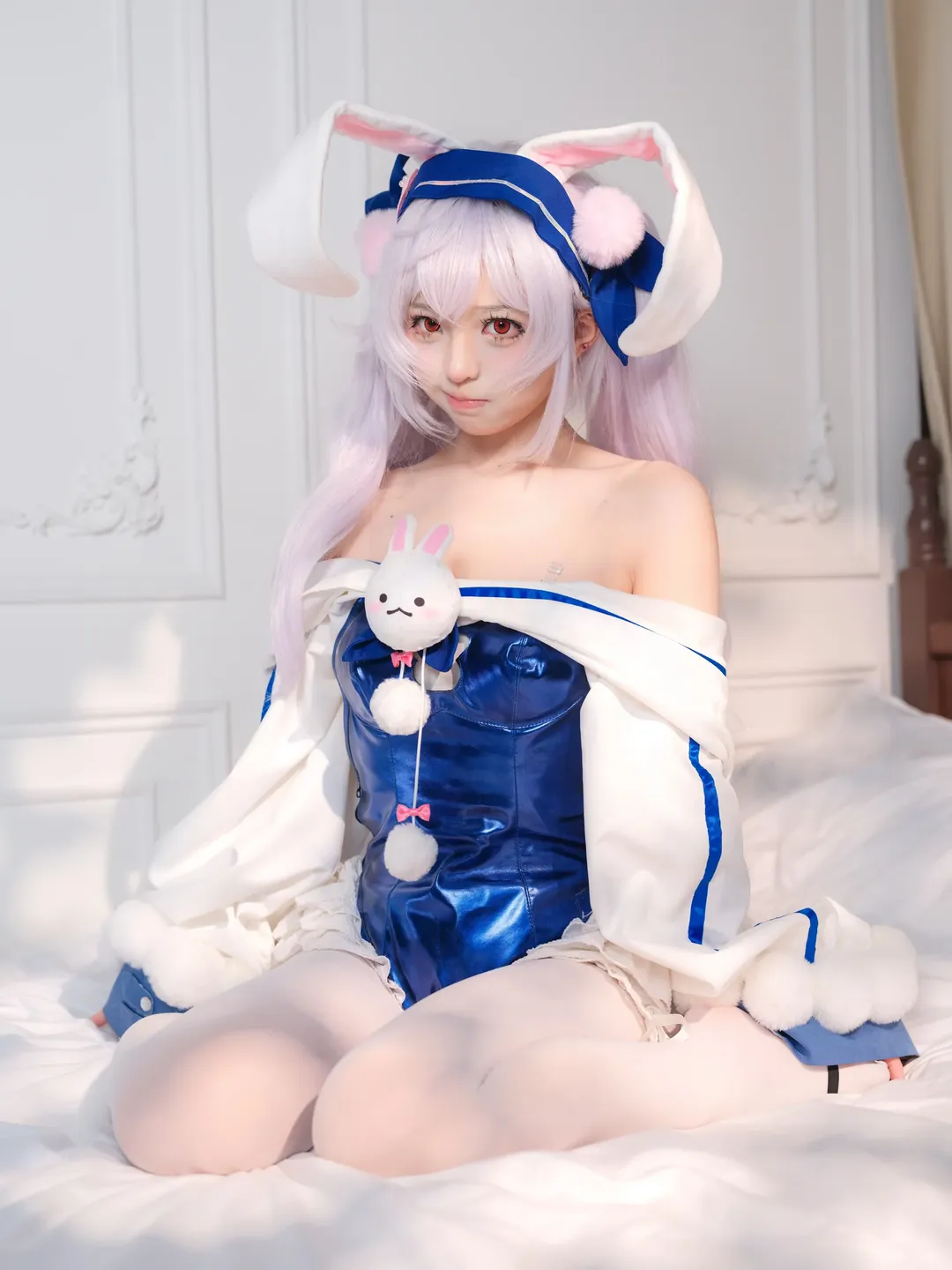 2次元少女, アズールレーン, ラフィー コスプレ, 雰囲気のある写真, うさ耳コスプレ - 3枚目
