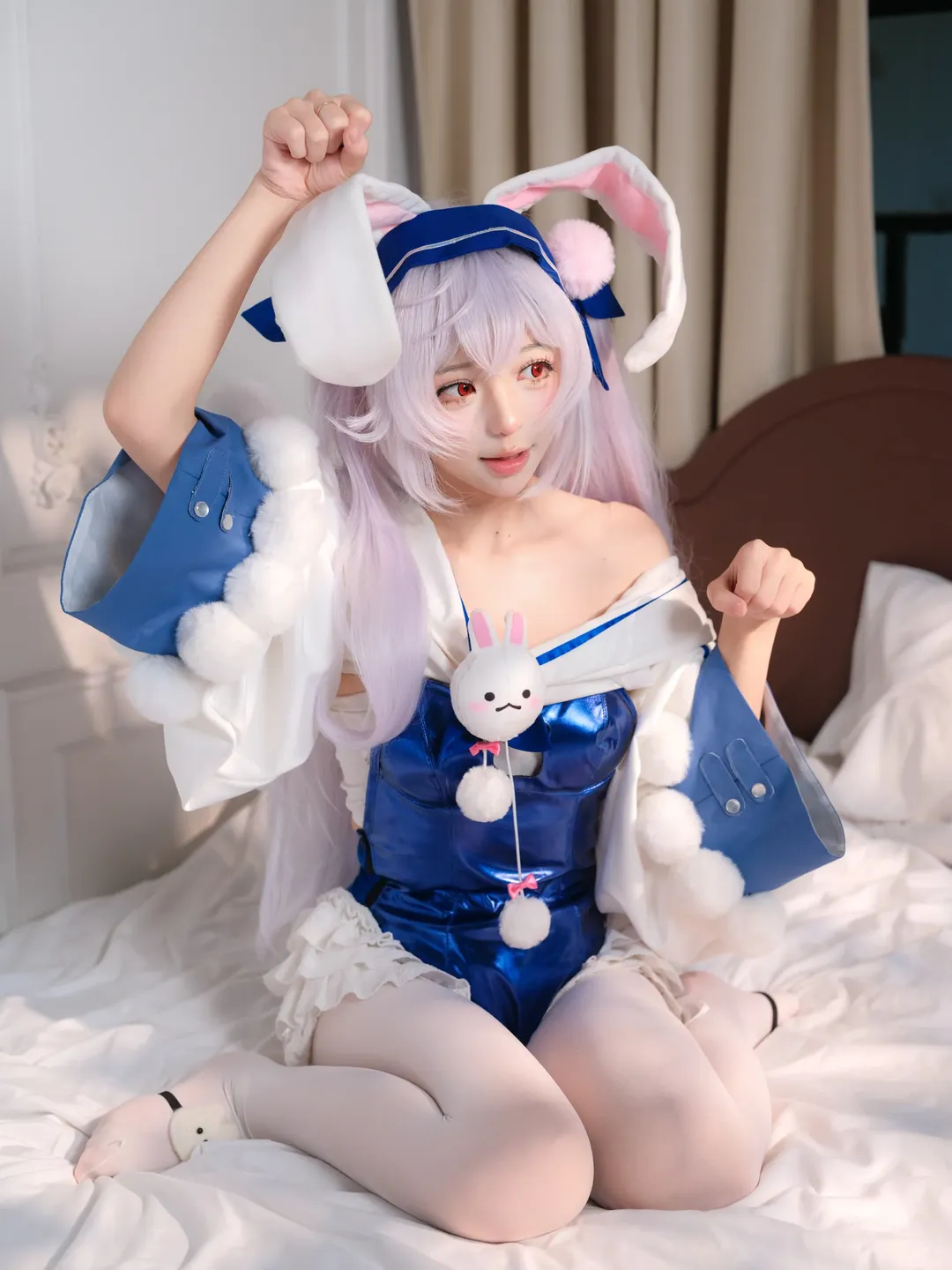 2次元少女, アズールレーン, ラフィー コスプレ, 雰囲気のある写真, うさ耳コスプレ - 5枚目