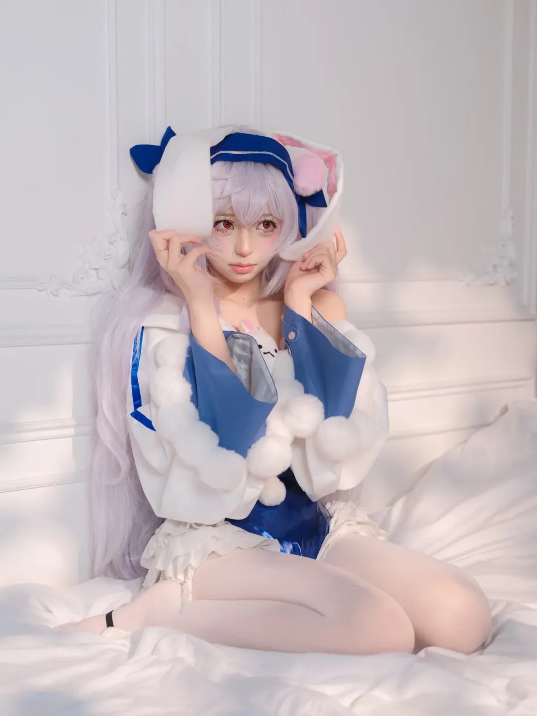 2次元少女, アズールレーン, ラフィー コスプレ, 雰囲気のある写真, うさ耳コスプレ - 6枚目
