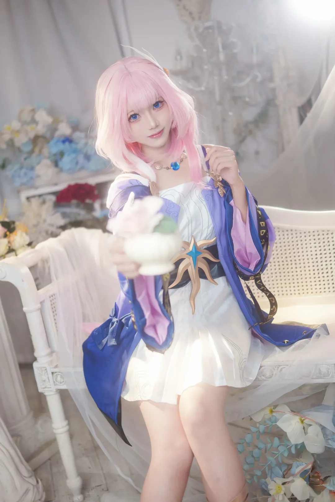 角色扮演, 昔涟cos, 崩坏星穹铁道, cosplay摄影, 粉发美瞳 - 第2张