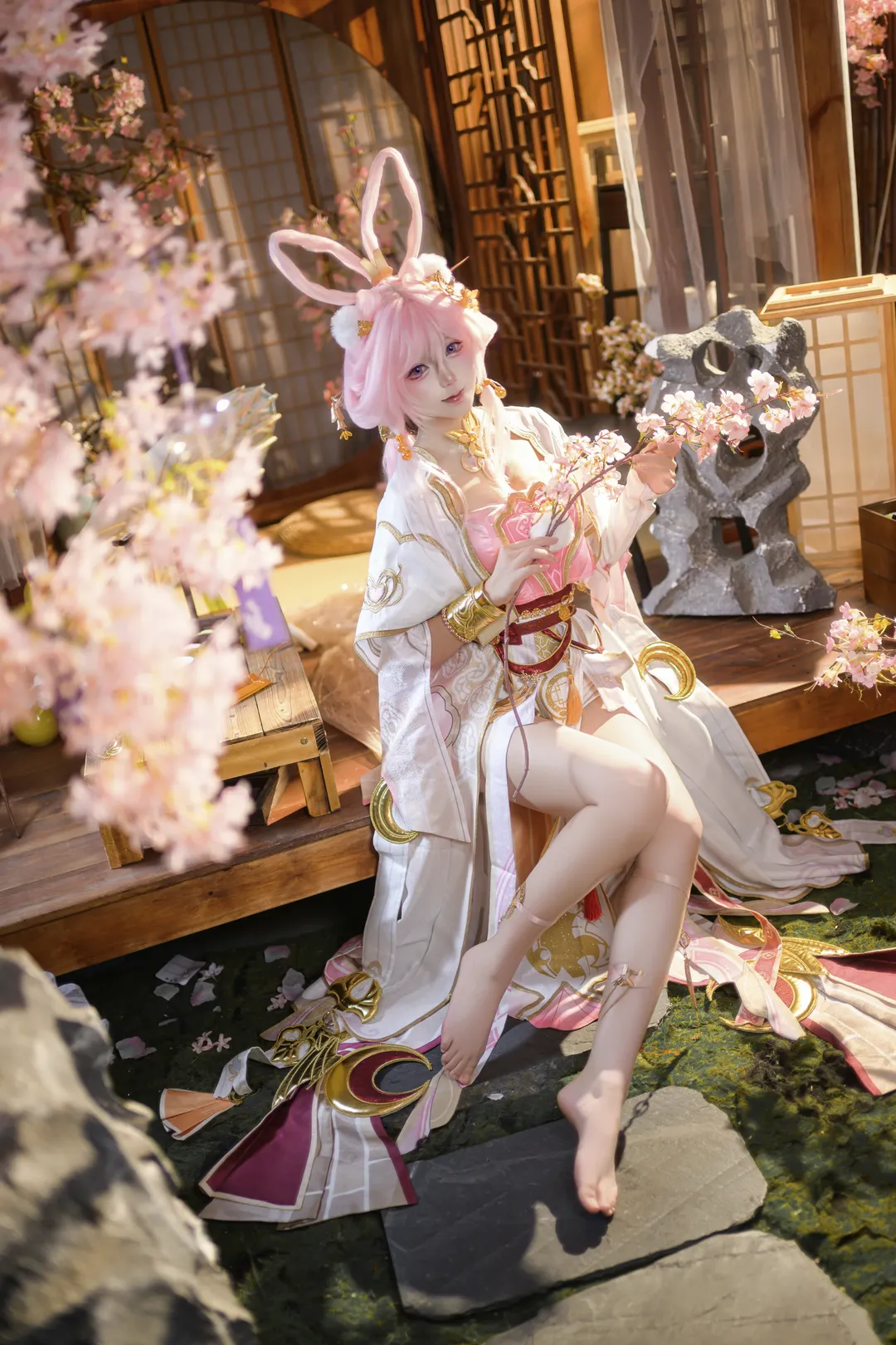 爱莉希雅cos, 崩坏3, 二次元cosplay, 樱花庭院, 霁月婵娟 - 第2张