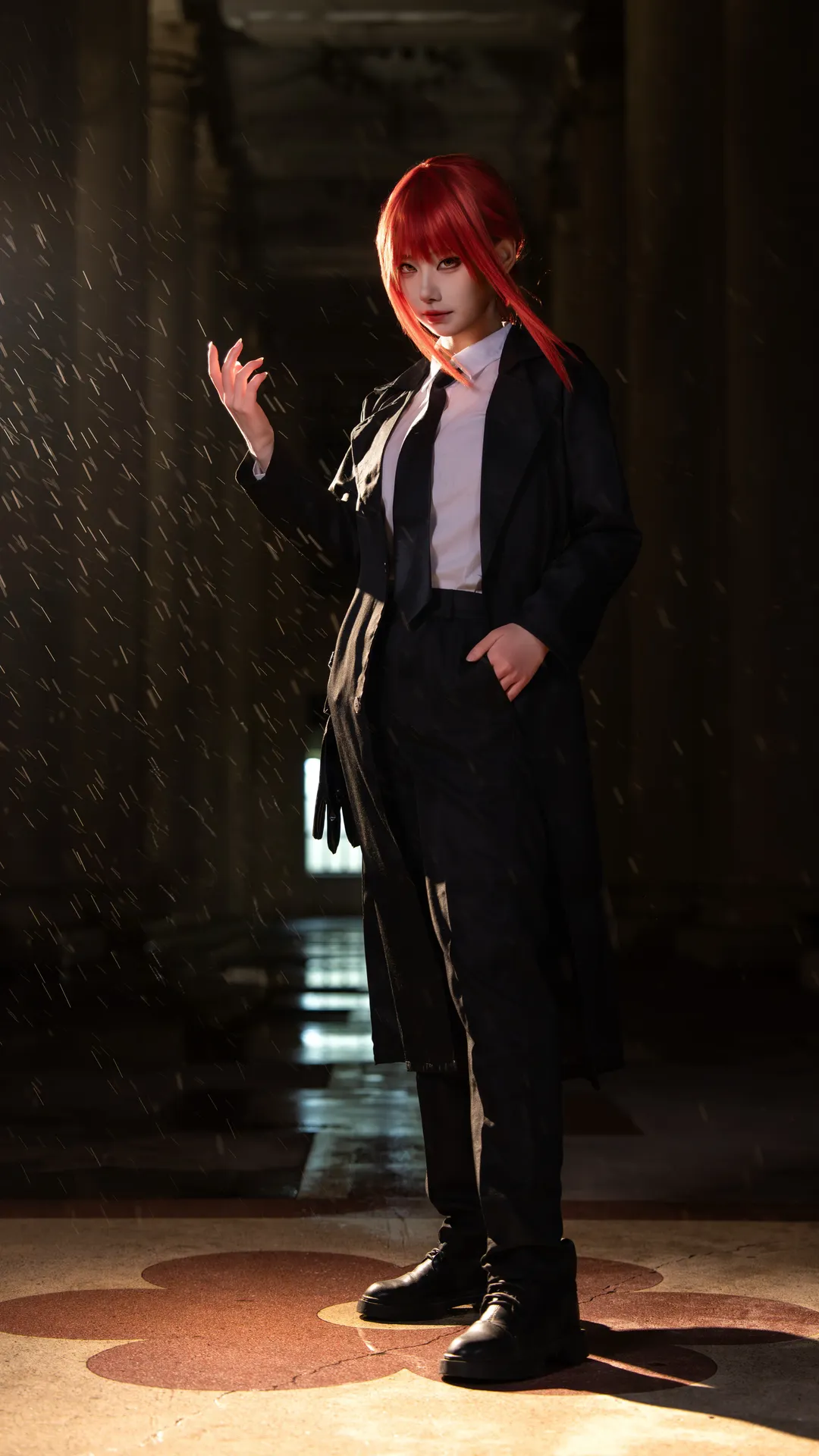 Anime-style photography, Chainsaw Man, Cosplay photoshoot, Makima cosplay, Photography in the rain - Image 1