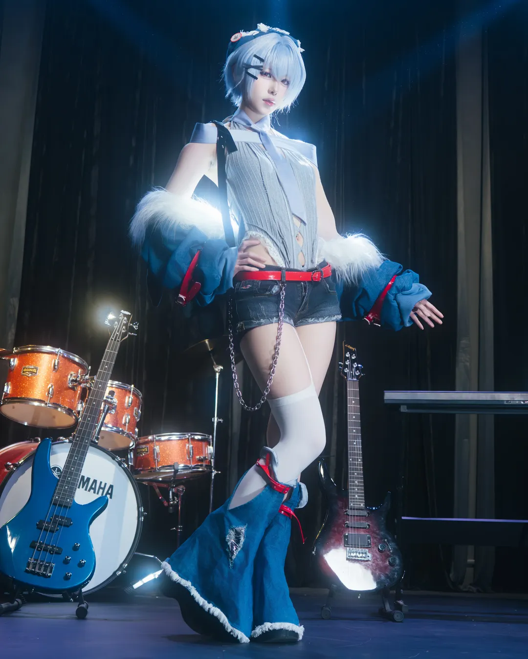 綾波レイコスプレ, 新世紀エヴァンゲリオン, 二次元コスプレ写真, ロック系コスプレ, 舞台逆光撮影 - 2枚目