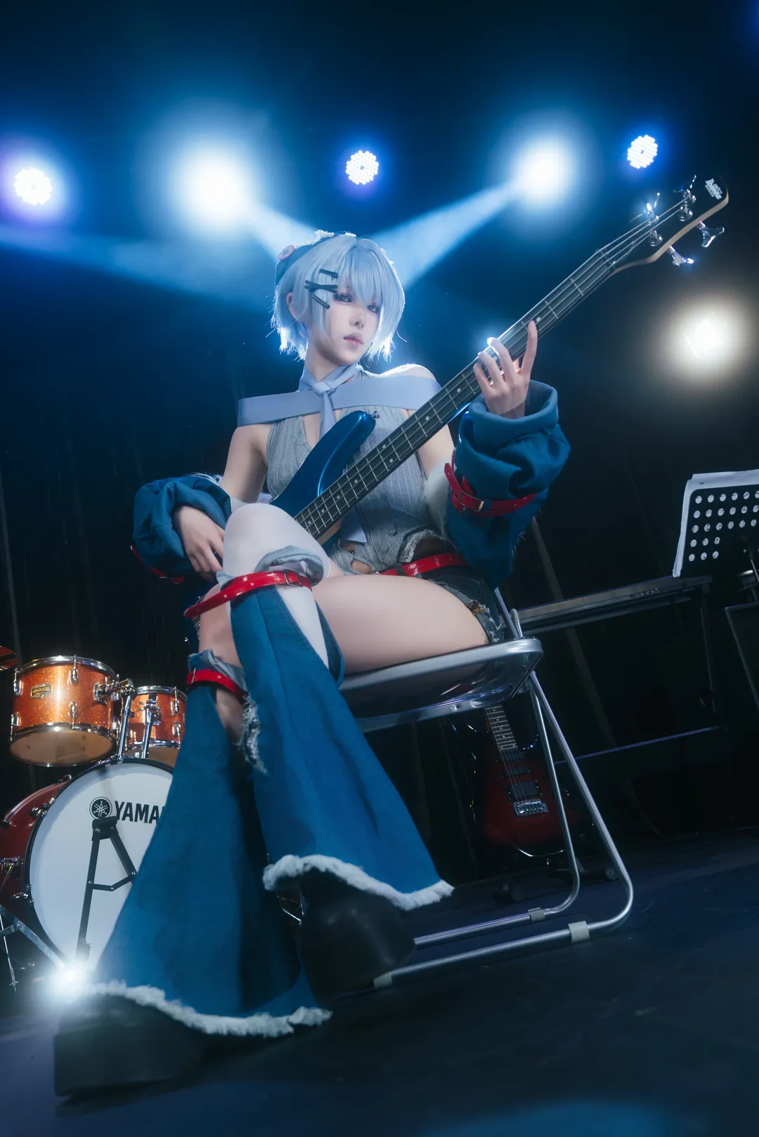 綾波レイコスプレ, 新世紀エヴァンゲリオン, 二次元コスプレ写真, ロック系コスプレ, 舞台逆光撮影 - 4枚目
