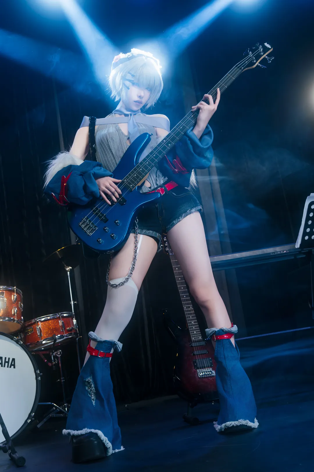 綾波レイコスプレ, 新世紀エヴァンゲリオン, 二次元コスプレ写真, ロック系コスプレ, 舞台逆光撮影 - 5枚目