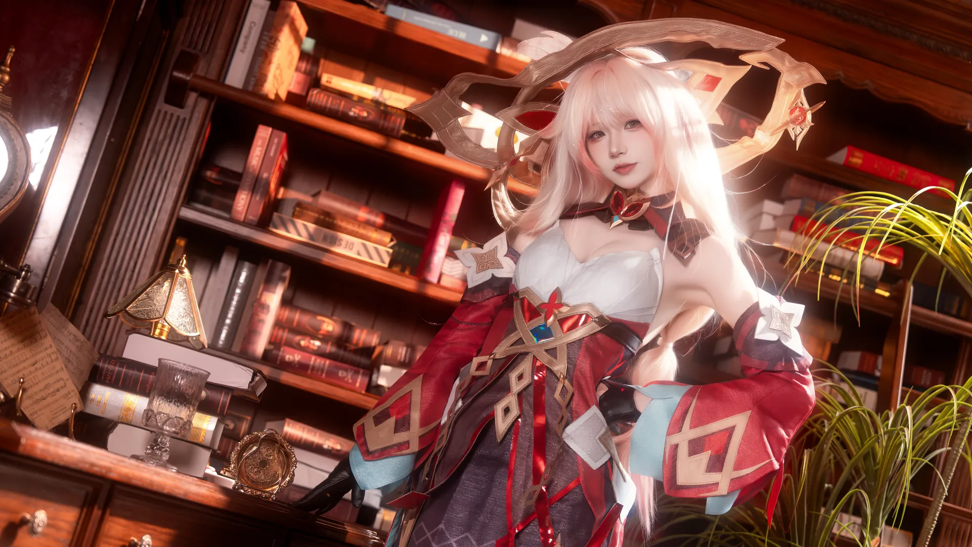 原神, コスプレ, 二次元撮影, アリスコスプレ, レトロな書斎 - 2枚目