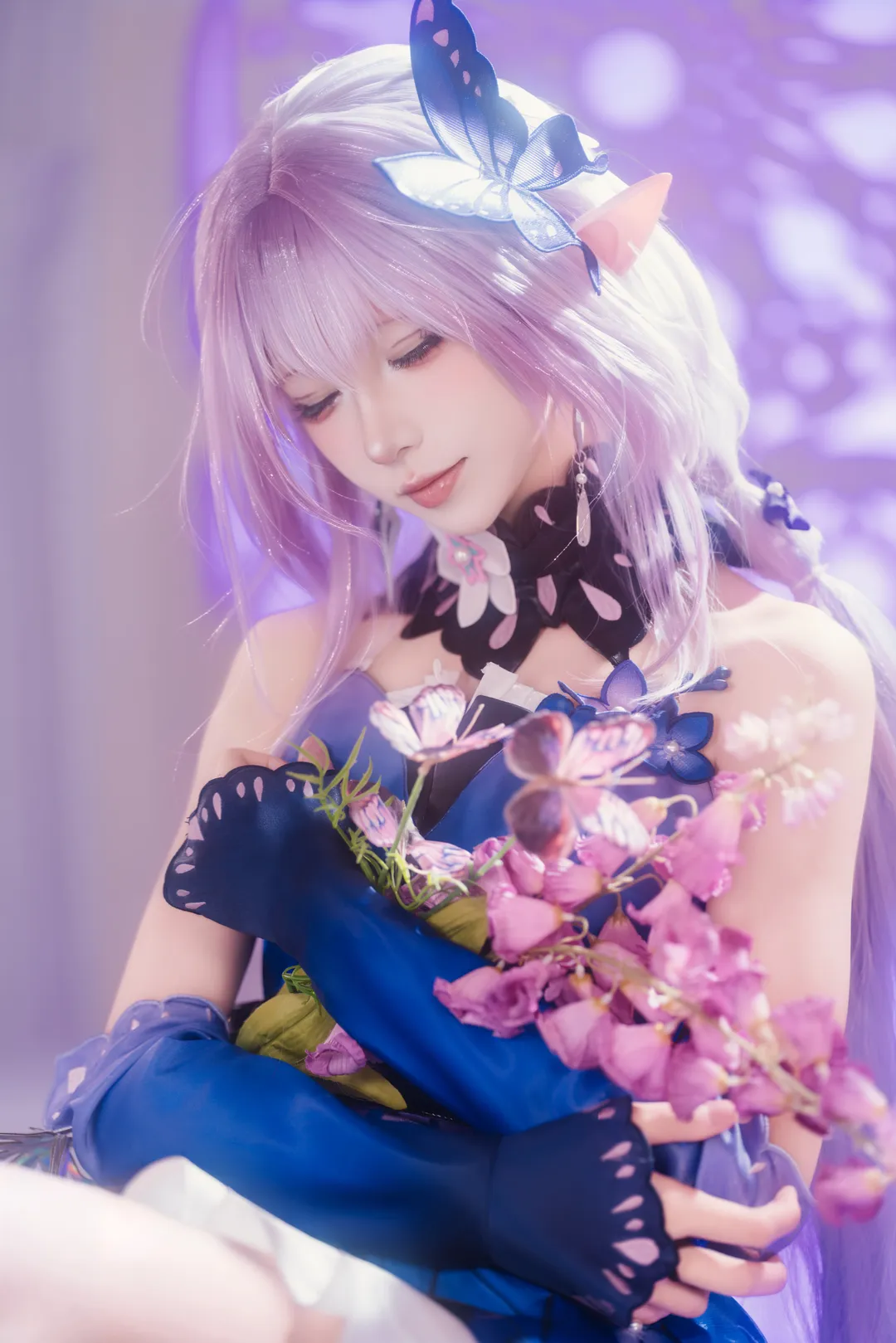 二次元摄影, 崩坏星穹铁道, 遐蝶cos, cosplay正片, 紫蝶梦境 - 第1张