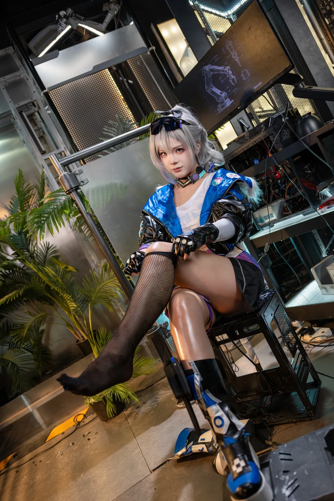 cosplay, Honkai: Star Rail, Silver Wolf cosplay, Technological feel, Hacker style