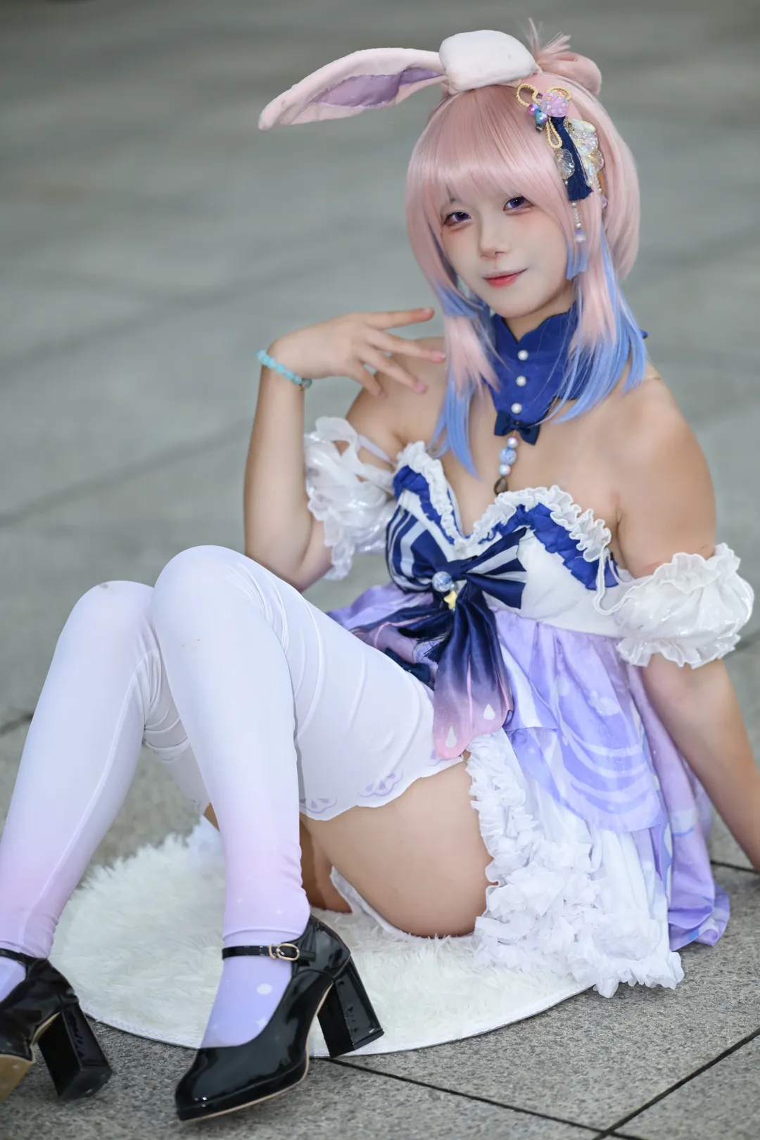 原神, cosplay, 漫展, 珊瑚宫心海cos, 兔耳 - 第1张