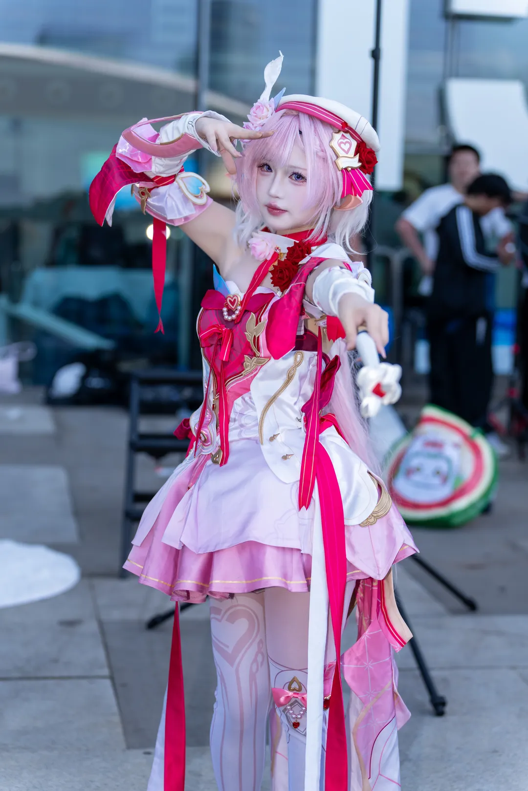 爱莉希雅cos, 二次元摄影, 崩坏三, 粉色系cos, 魔法少女风格 - 第2张
