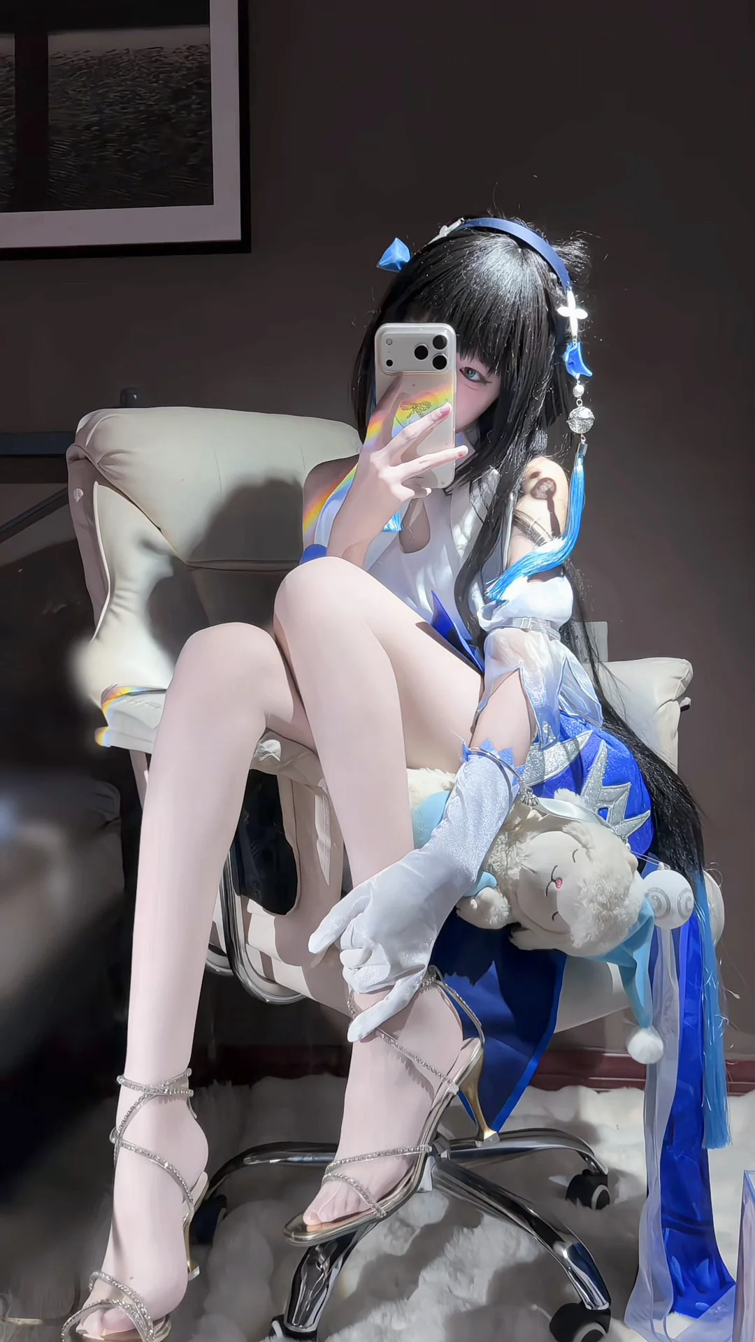 王者荣耀, 西施cos, cosplay丝袜, 哑光丝袜, cos试衣