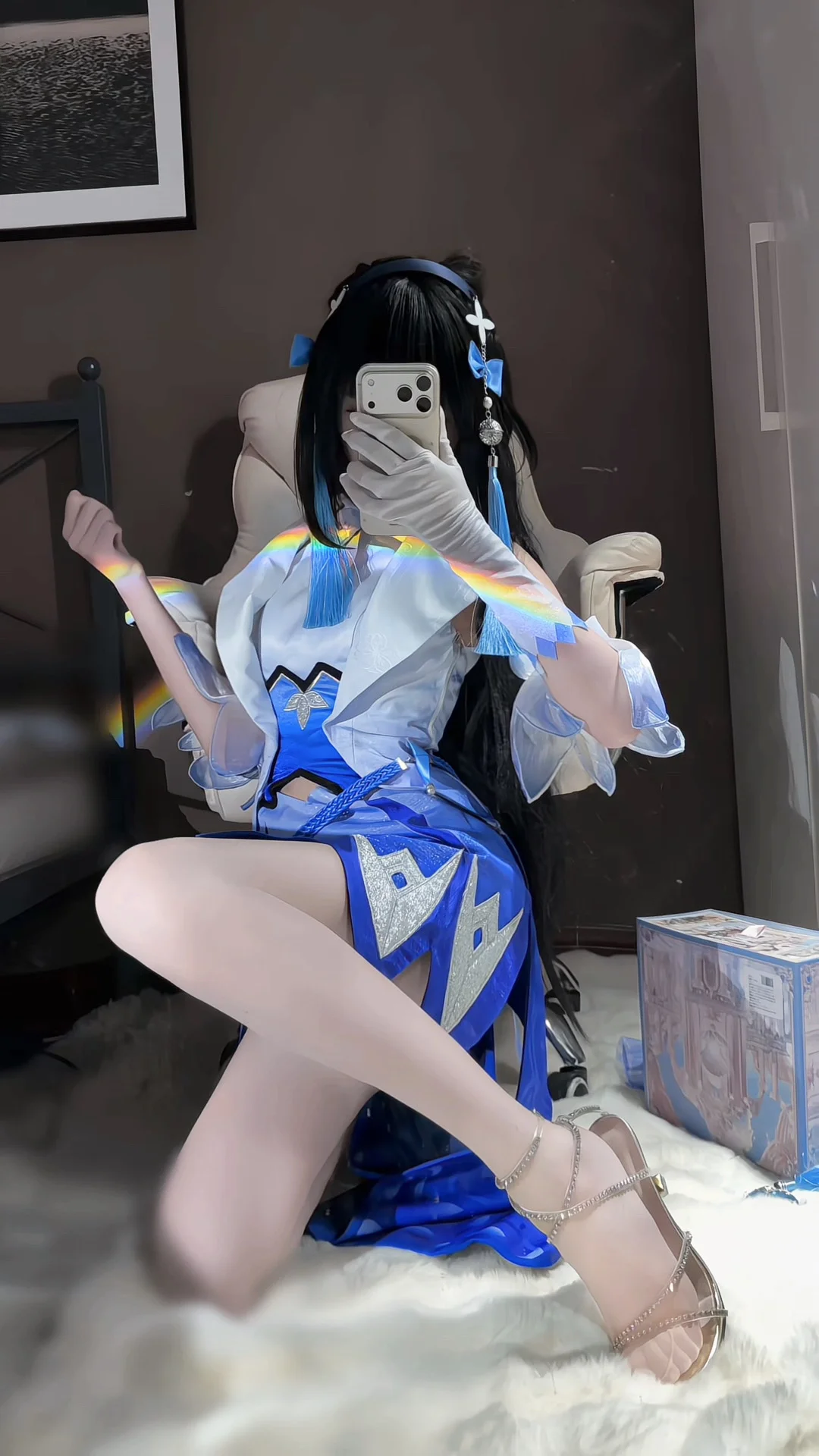 王者荣耀, 西施cos, cosplay丝袜, 哑光丝袜, cos试衣 - 第4张