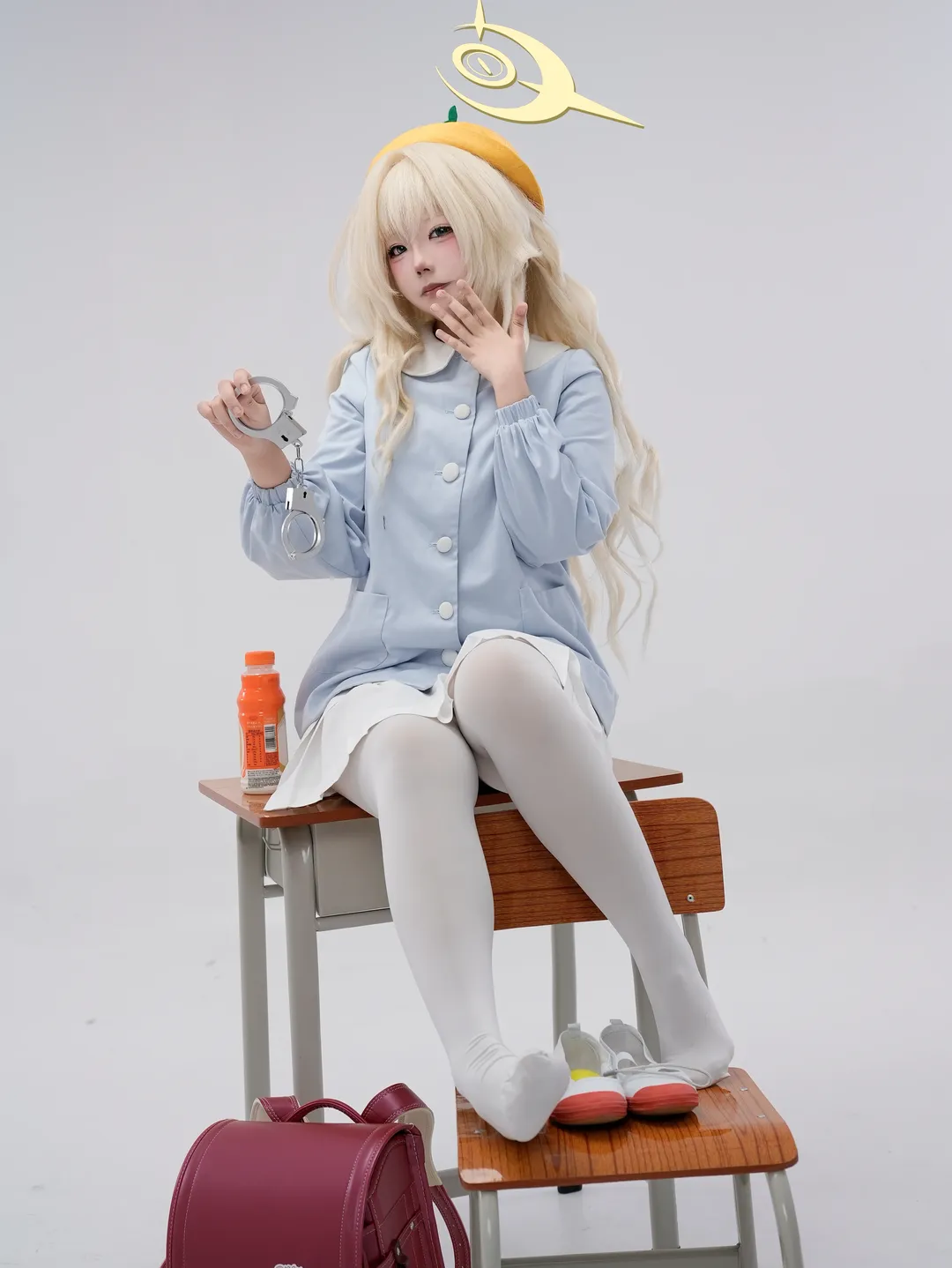 蔚蓝档案, 笑面教授cos, 白棚摄影, 校园风cosplay, 棚拍日常 - 第3张