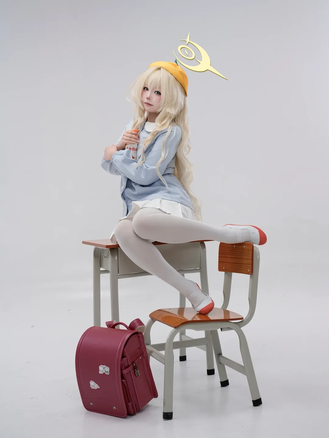 蔚蓝档案, 笑面教授cos, 白棚摄影, 校园风cosplay, 棚拍日常 - 第4张