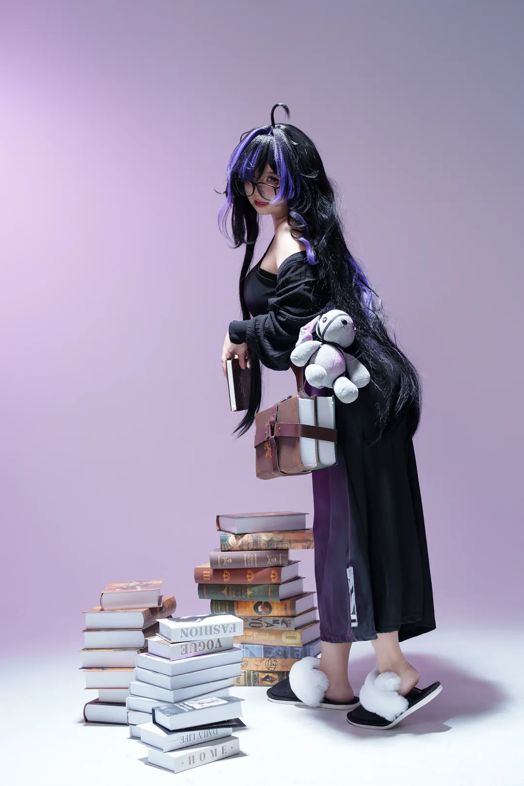 二次元摄影, 胜利女神nikke, 妮姬cosplay, 蕾贝儿cos, 黑紫假发 - 第2张