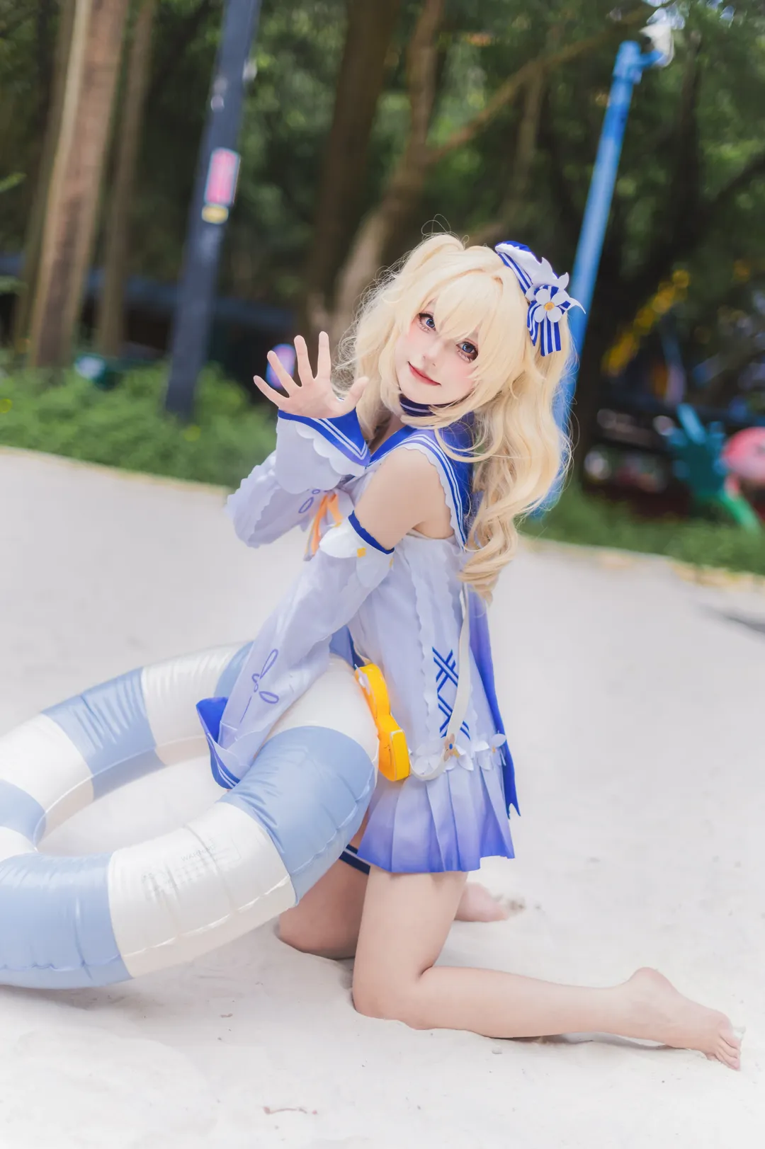 原神, cosplay, 芭芭拉cos, 泳装, 长隆水上乐园 - 第5张
